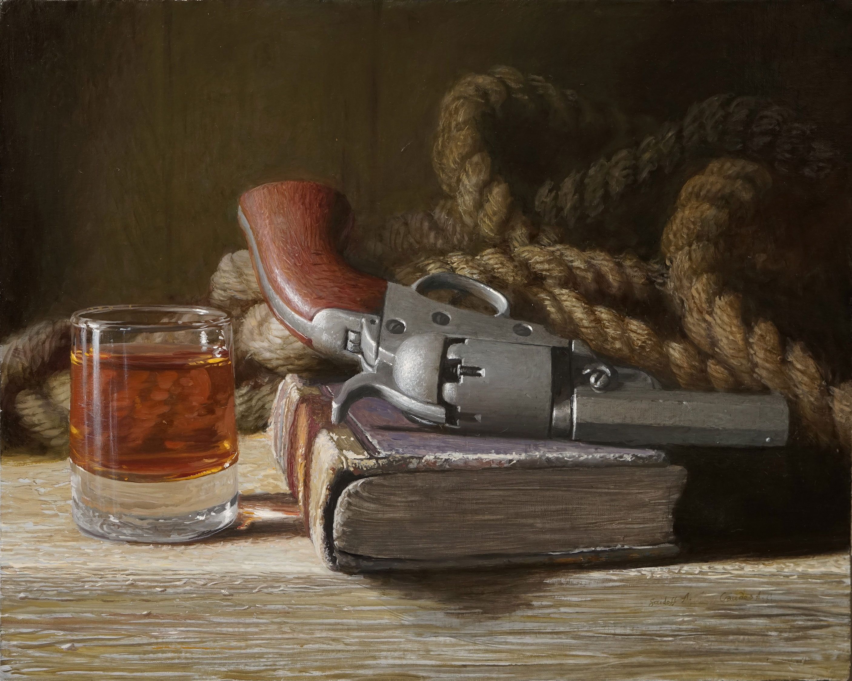 The Gun and Whiskey - 1, Alexander Saidov, Buy the painting Oil