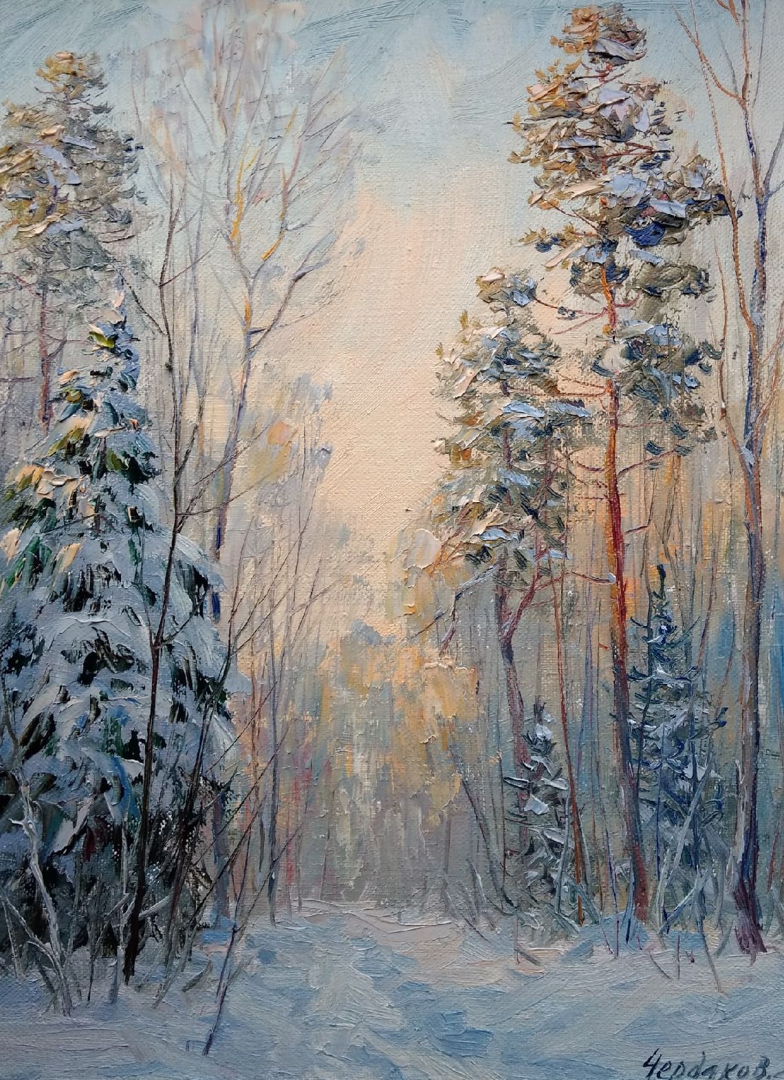 Winter Forest - 1, Vyacheslav Cherdakov, Buy the painting Oil