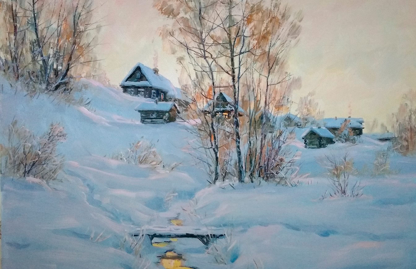 Winter Morning - 1, Vyacheslav Cherdakov, Buy the painting Oil