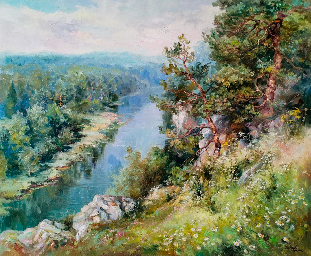 Summer on the Chusovaya River - 1, Zhanna Sidorova, Buy the painting Oil