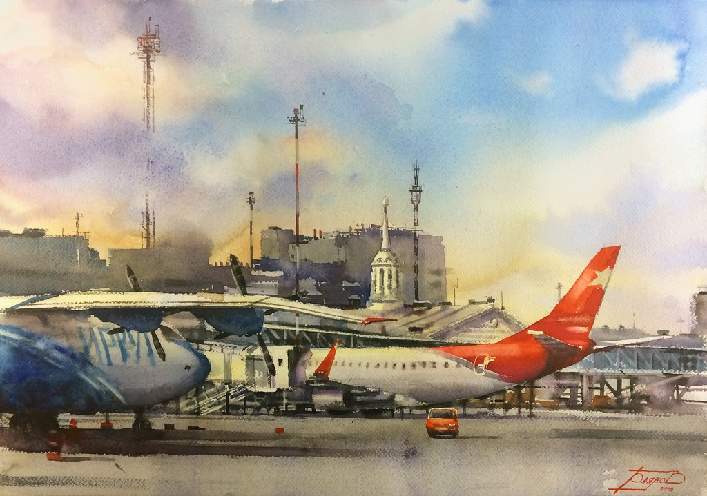 Flight - 1, Roman Bayanov, Buy the painting Watercolor