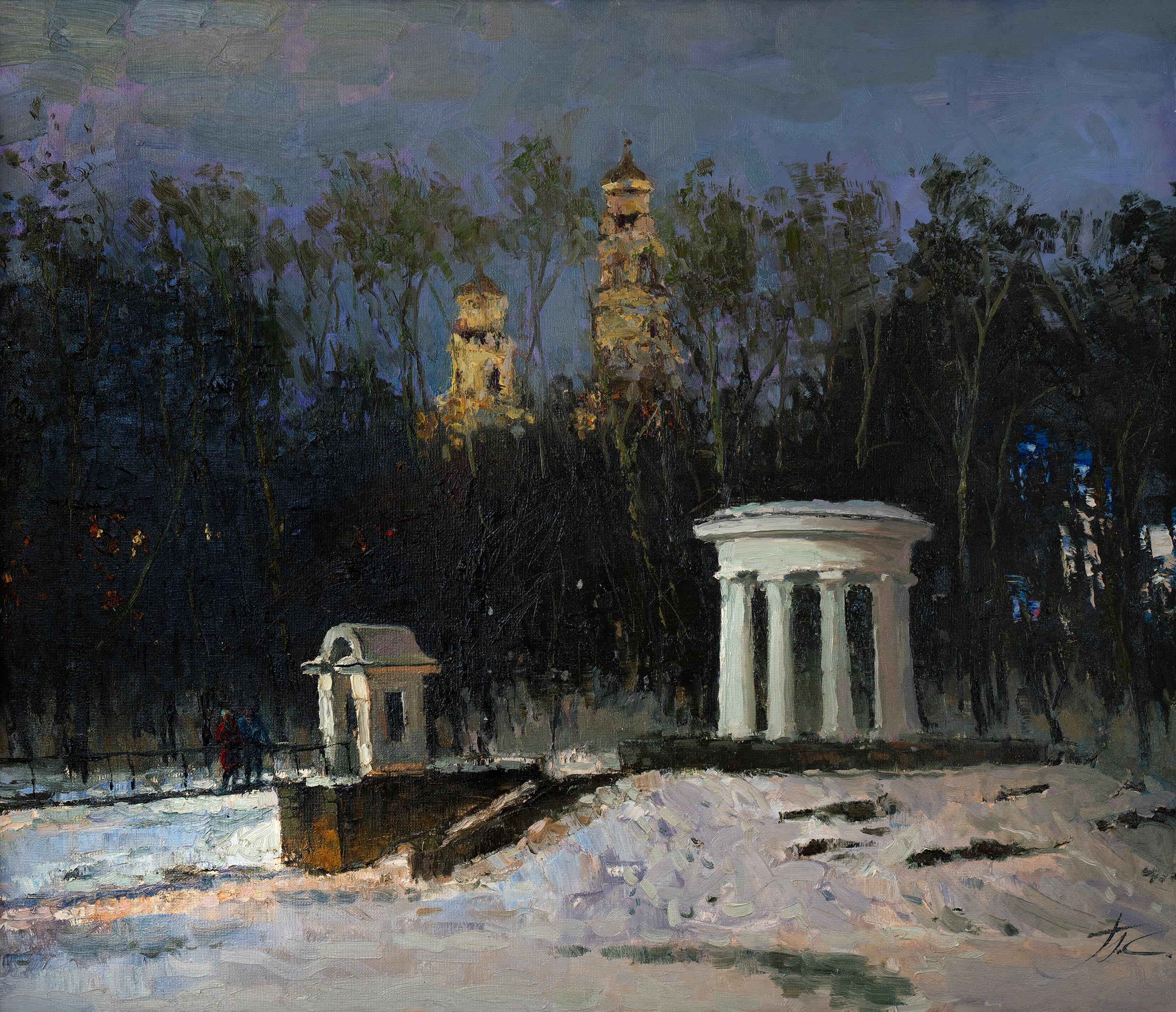 Winter Evening in Kharitonovsky Park - 1, Sergei Prokhorov, Buy the painting Oil