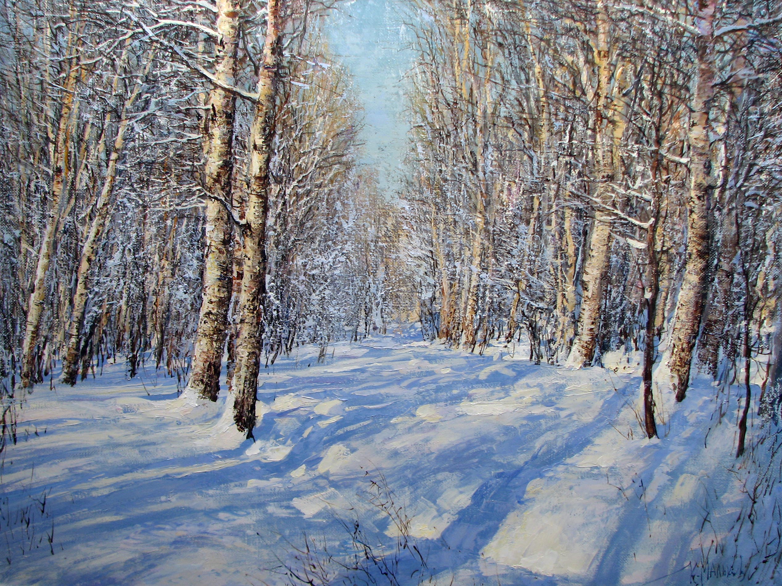 Winter Day, Kirill Malkov, Buy the painting Oil