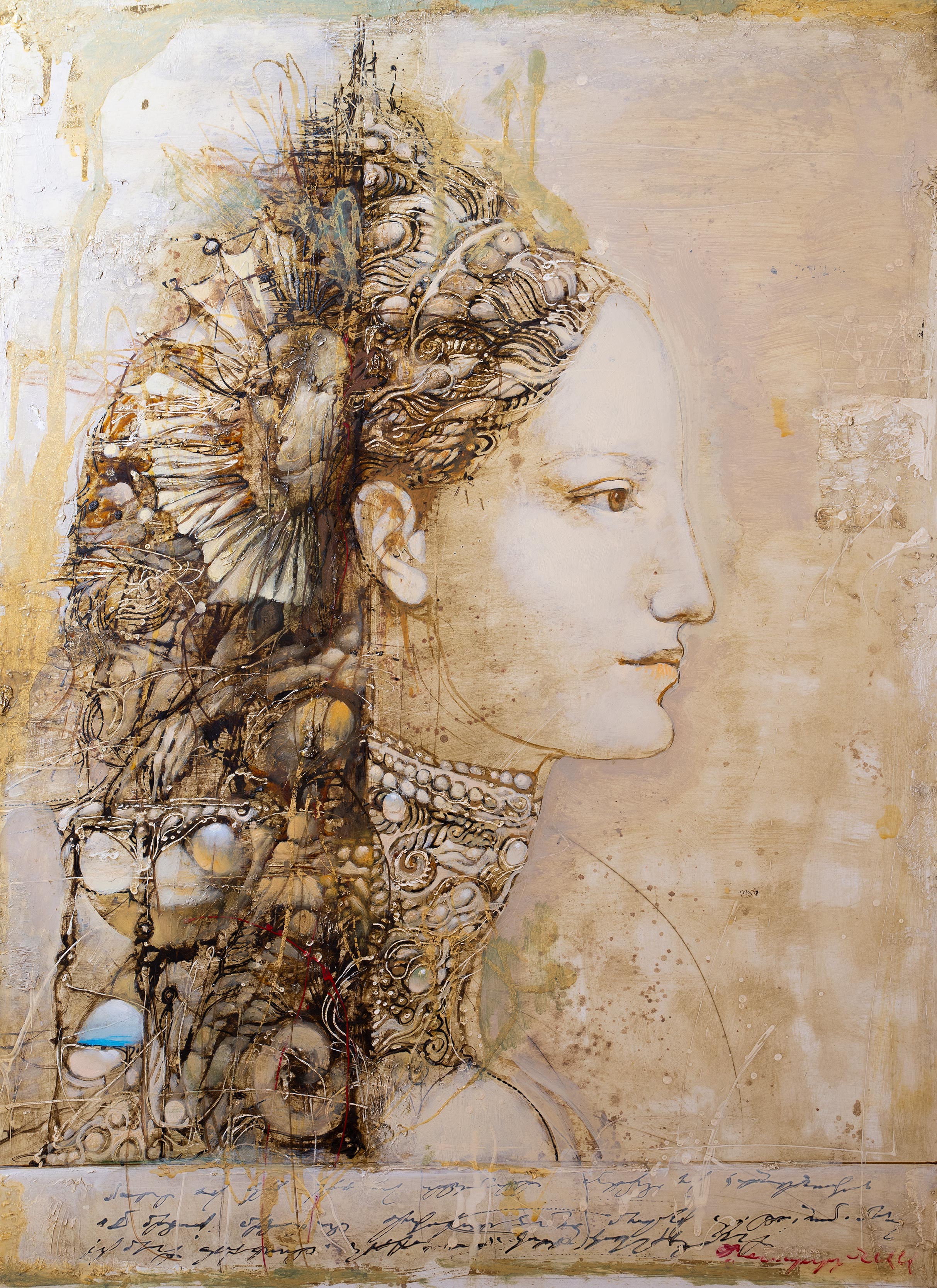 Woman. Left Part of a Diptych, Armen Gasparyan, Buy the painting Mixed media