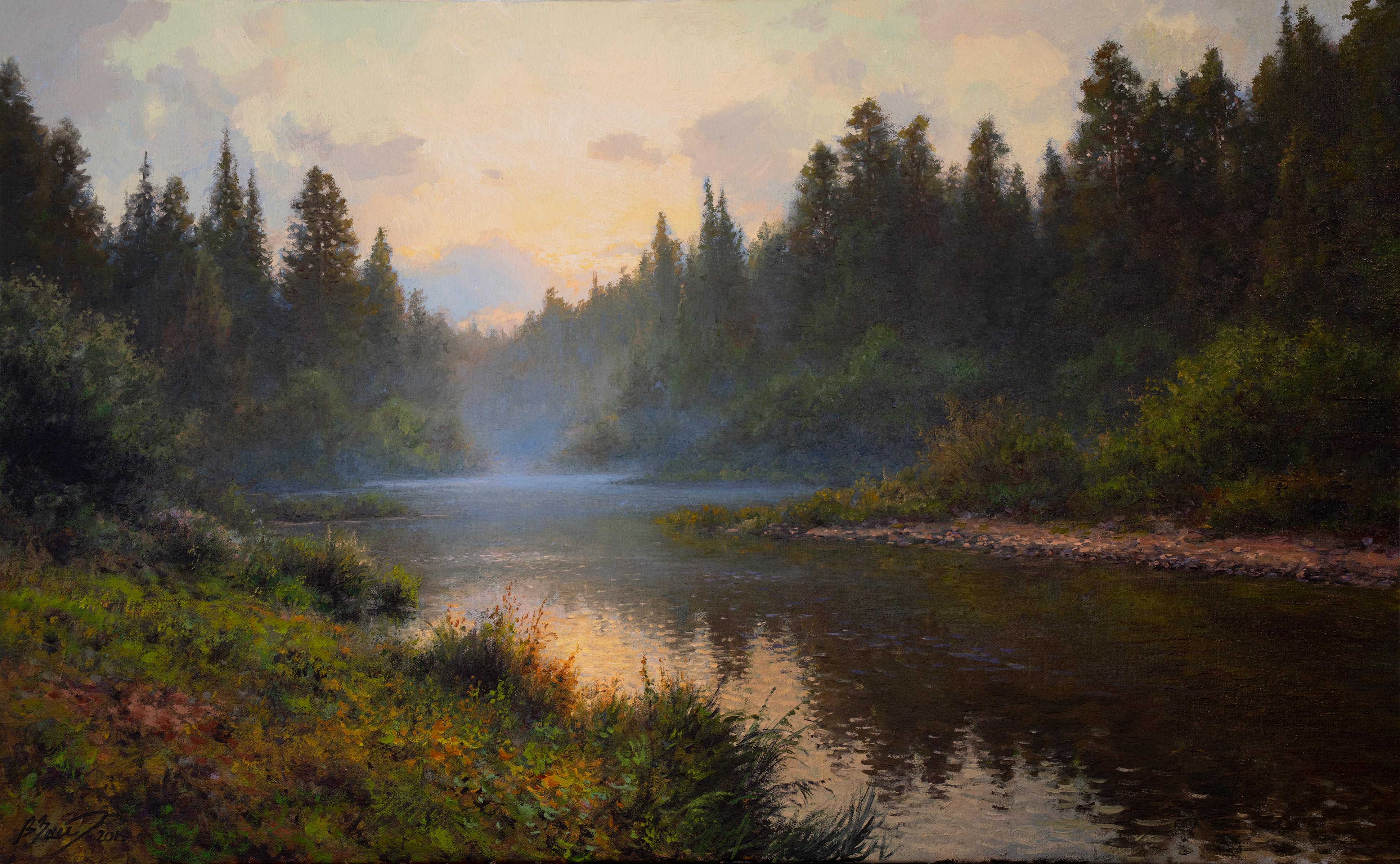 Morning on the Serebryanka River - 1, Vadim Zainullin, Buy the painting Oil
