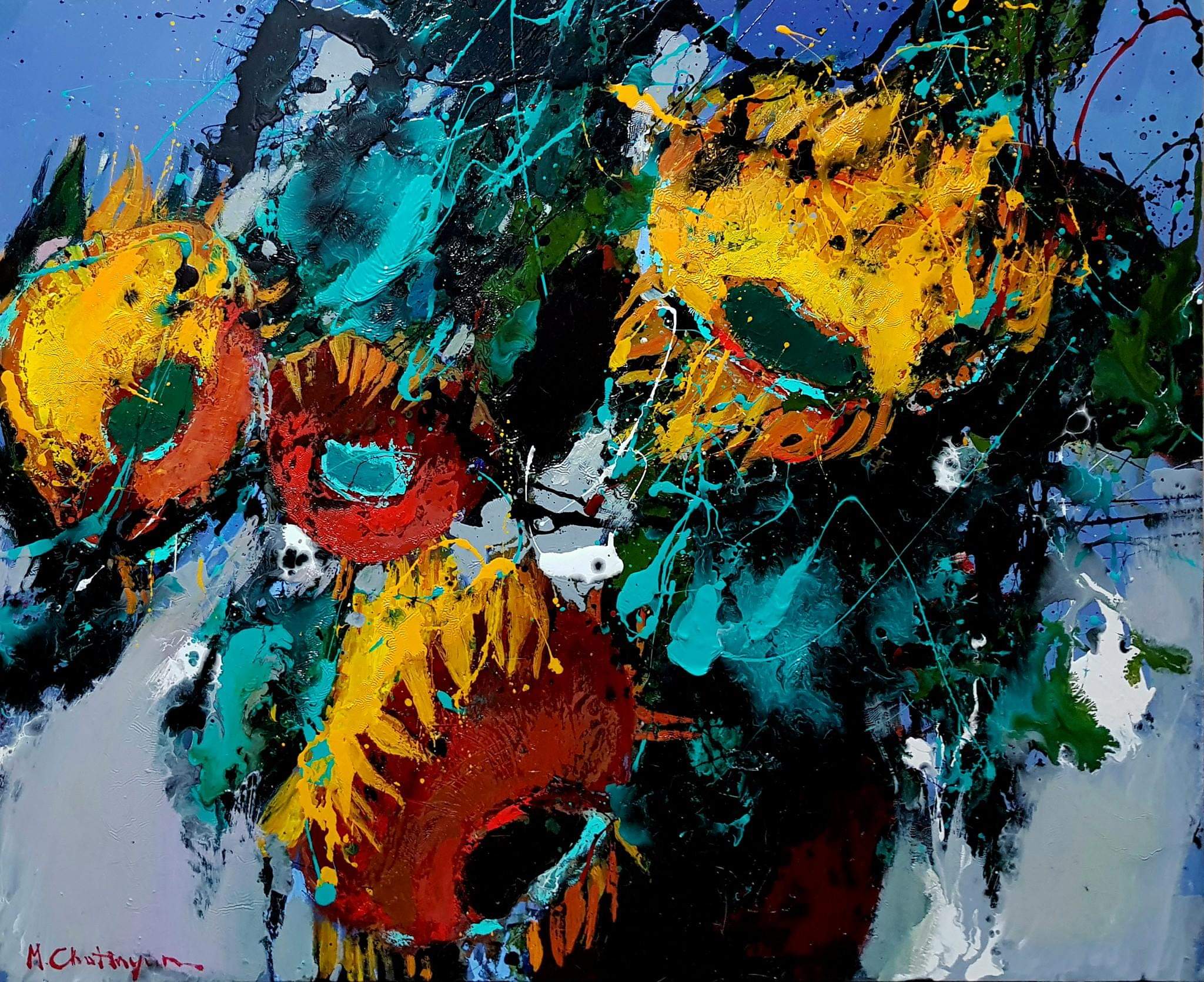 Sunflowers - 1, Mher Chatinyan, Buy the painting Oil