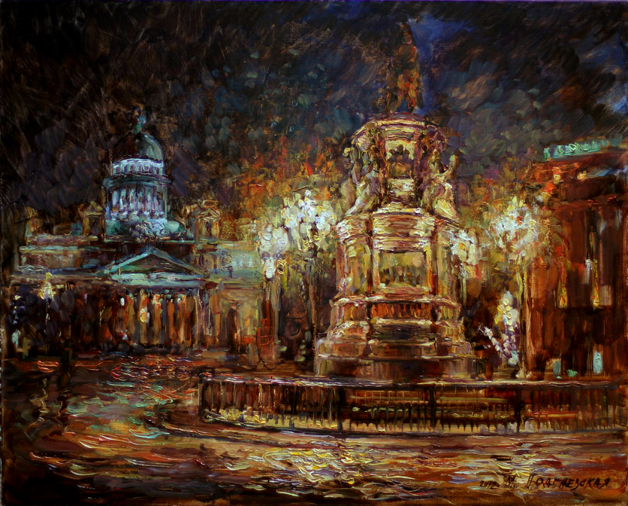 St. Isaac`s Cathedral. Night - 1, Marina Podgaevskaya, Buy the painting Oil