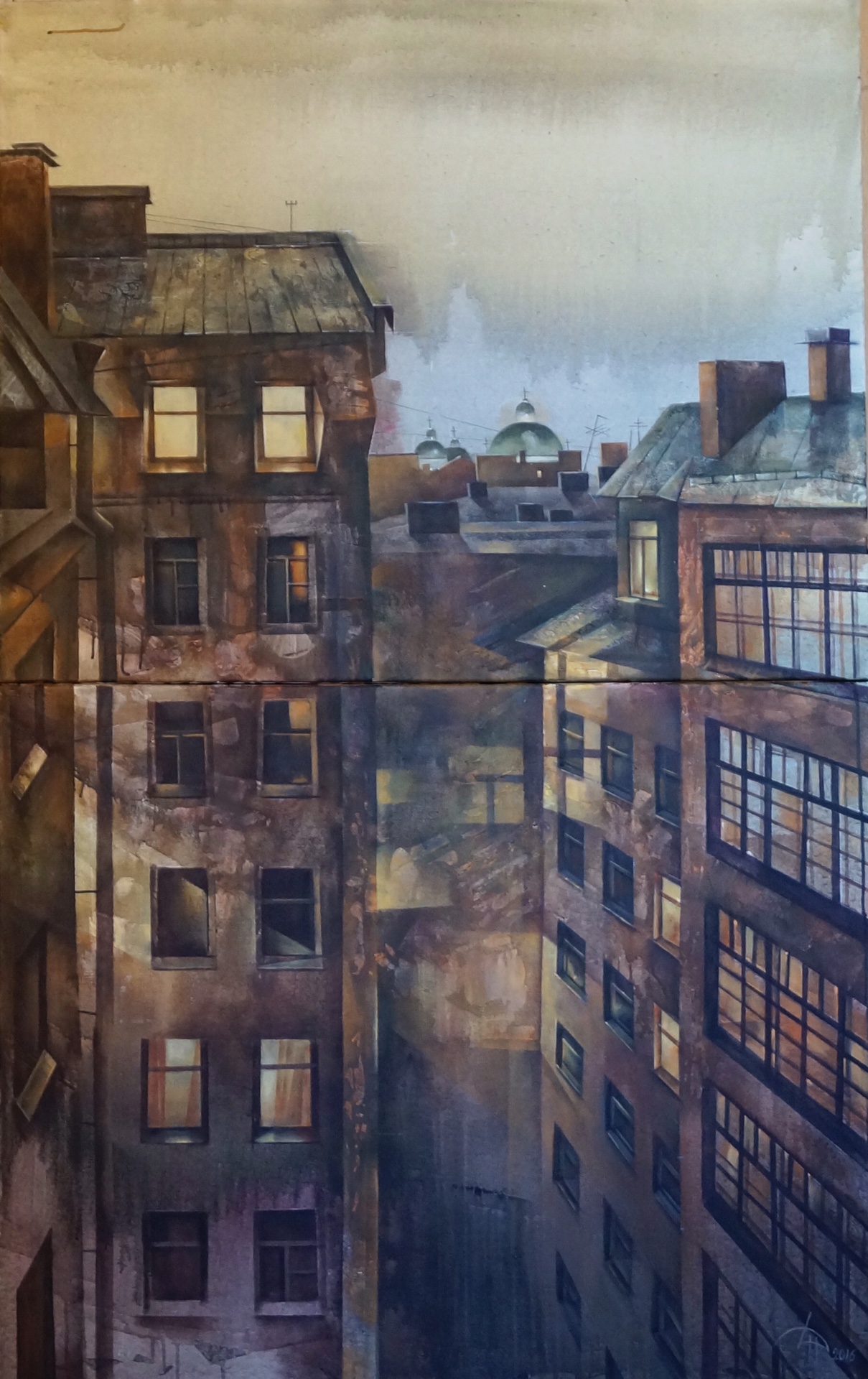 City mazes. Evening - 1, Dinara Hoertnagle, Buy the painting Acrylic