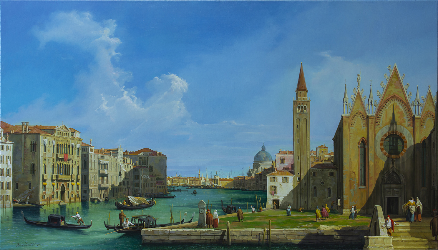 Grand Canal From Santa Maria Della Carita To The Bacino Di San Marco,  Oleg Nikolaev, Buy the painting Oil