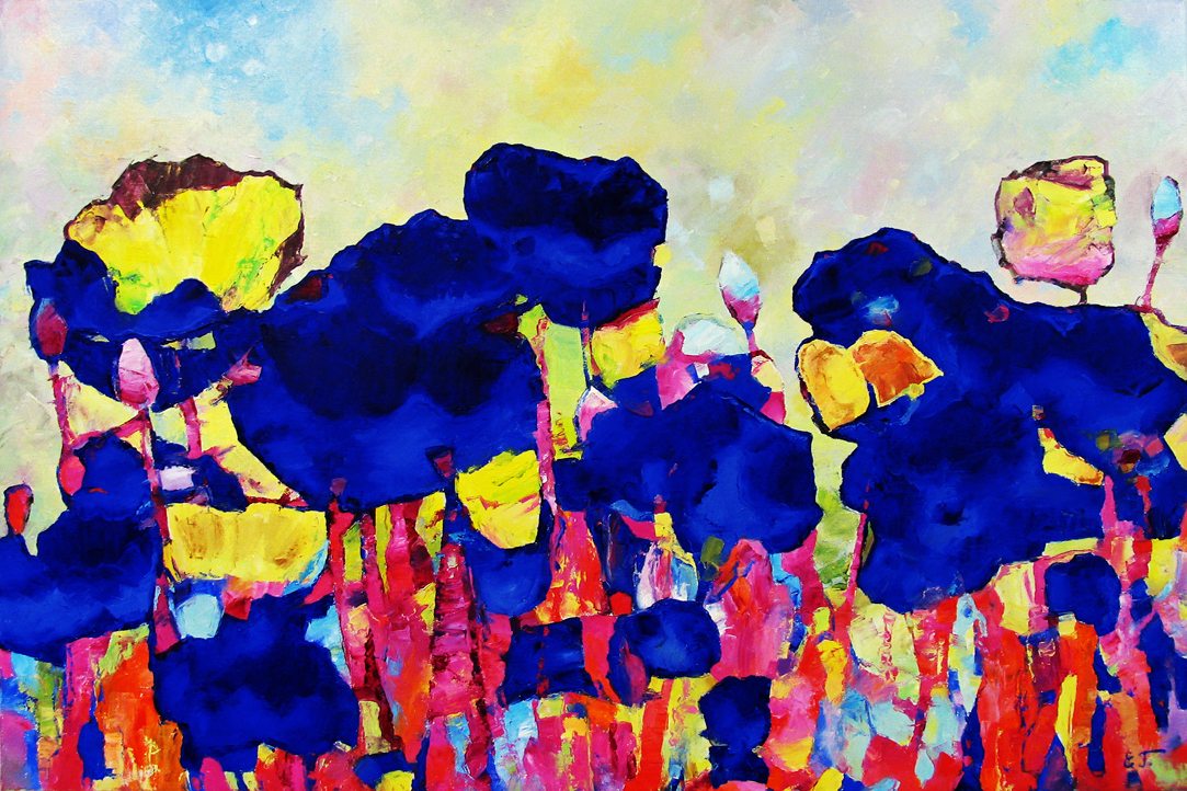Blue Poppies - 1, Evgeny Guselnikov, Buy the painting Oil