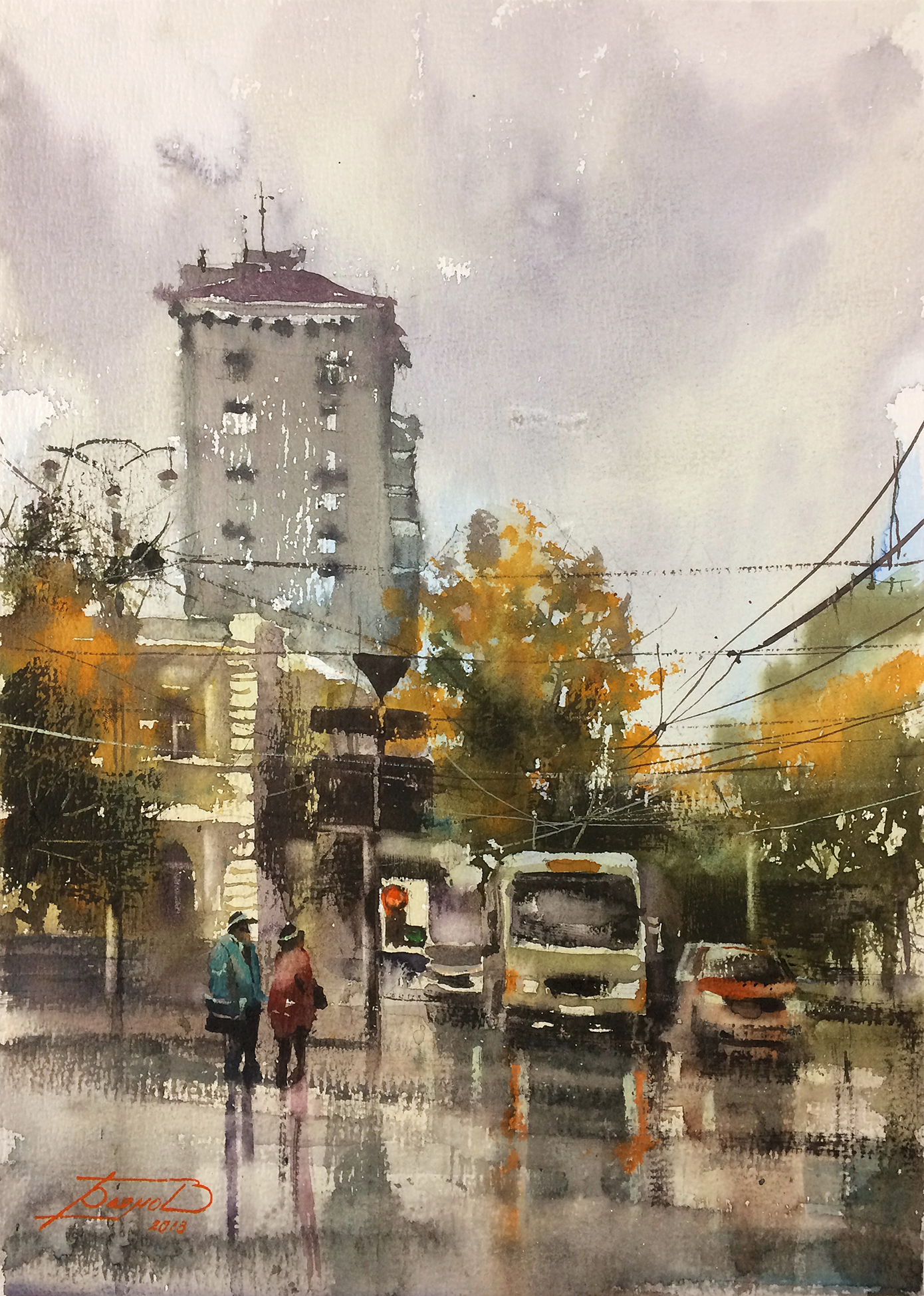 Autumn in Ekaterinburg - 1, Roman Bayanov, Buy the painting Watercolor