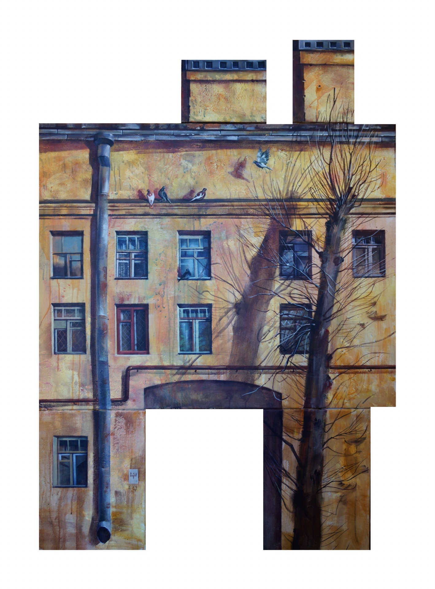 House with arch, Dinara Hoertnagle, Buy the painting Oil