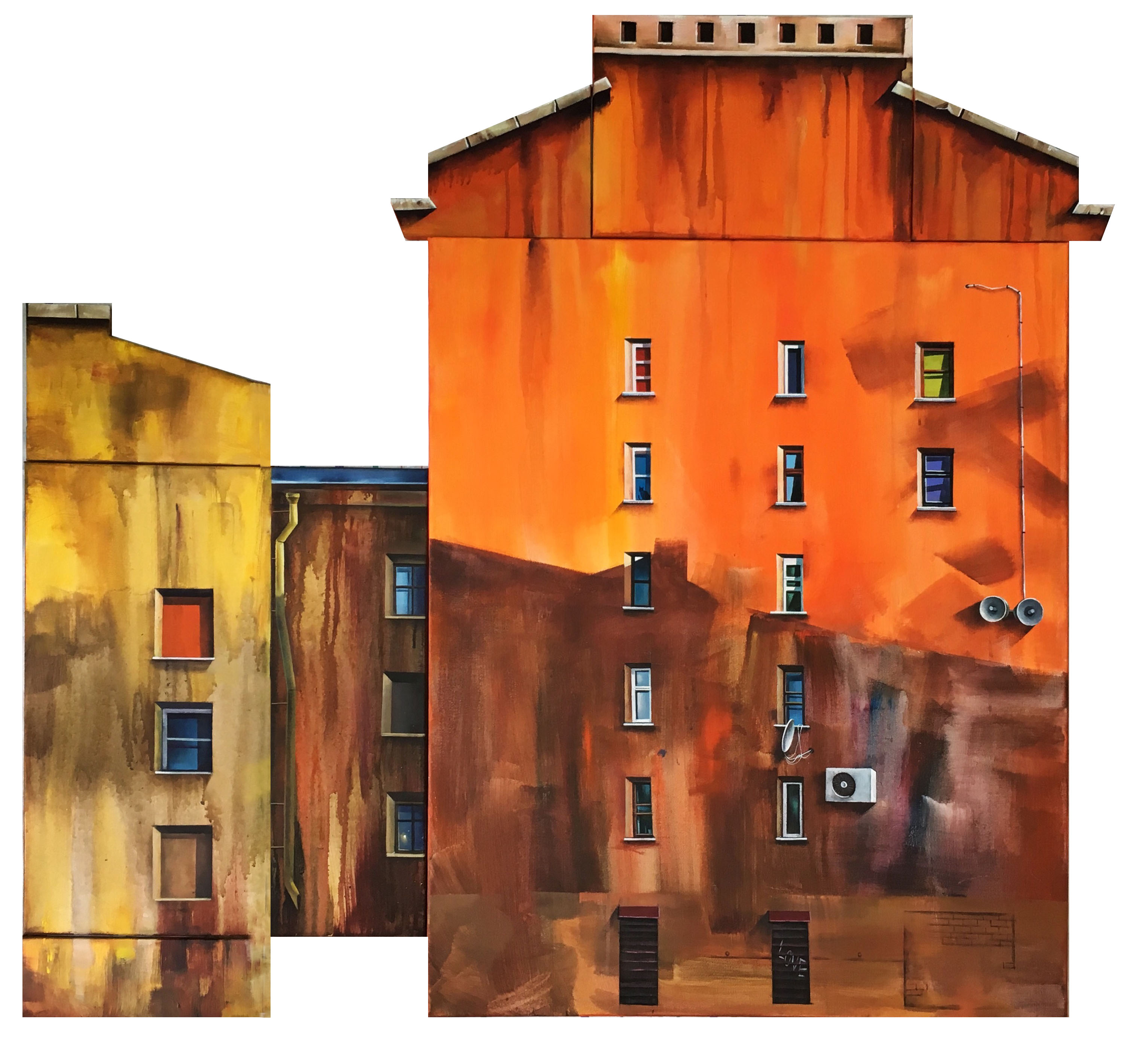 Orange house from the Immersion series, Dinara Hoertnagle, Buy the painting Acrylic