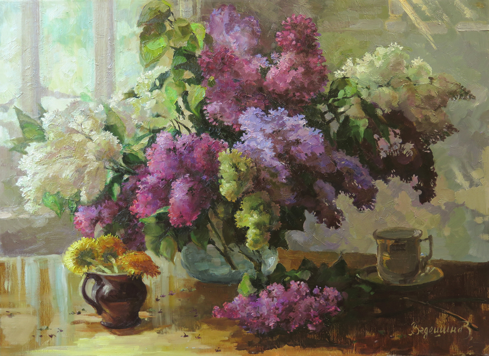 Lilac still life - 1, Zinaida Vedeshina, Buy the painting Oil