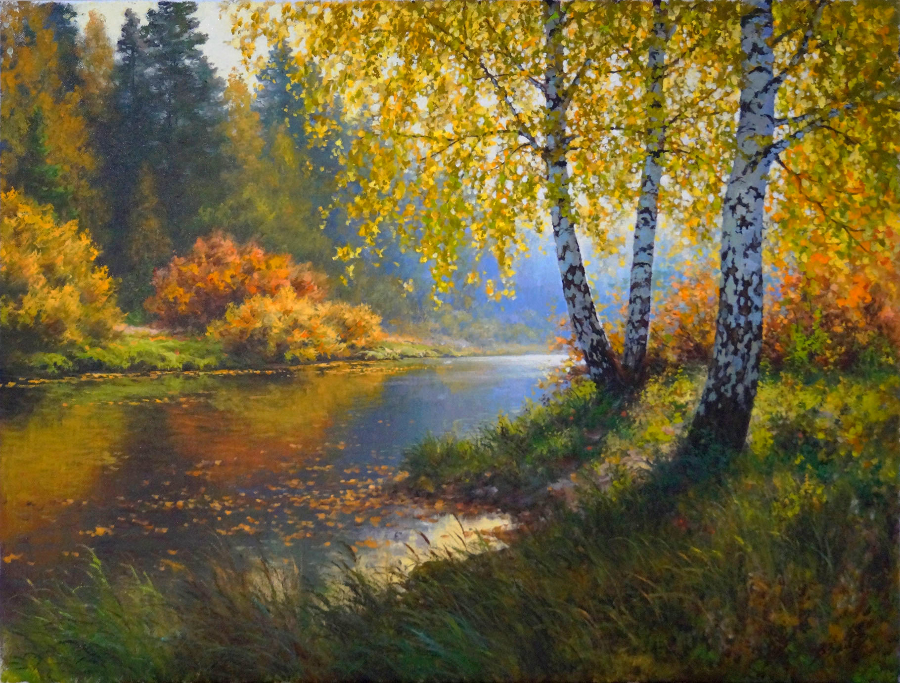 Autumn on the river - 1, Vadim Zainullin, Buy the painting Oil