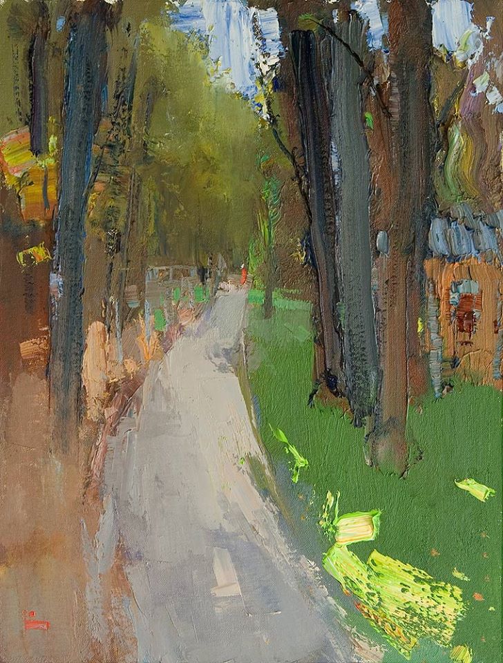 Alley in the estate of Tolstoy in Khamovniki, Vyacheslav Korolenkov, Buy the painting Oil