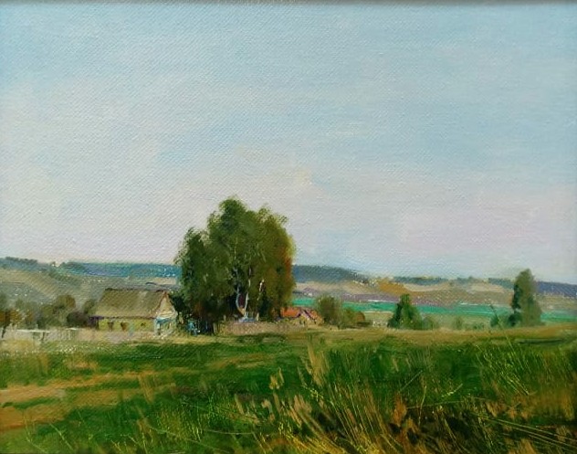 On the Village Outskirts, Nikolay Petrov, Buy the painting Oil