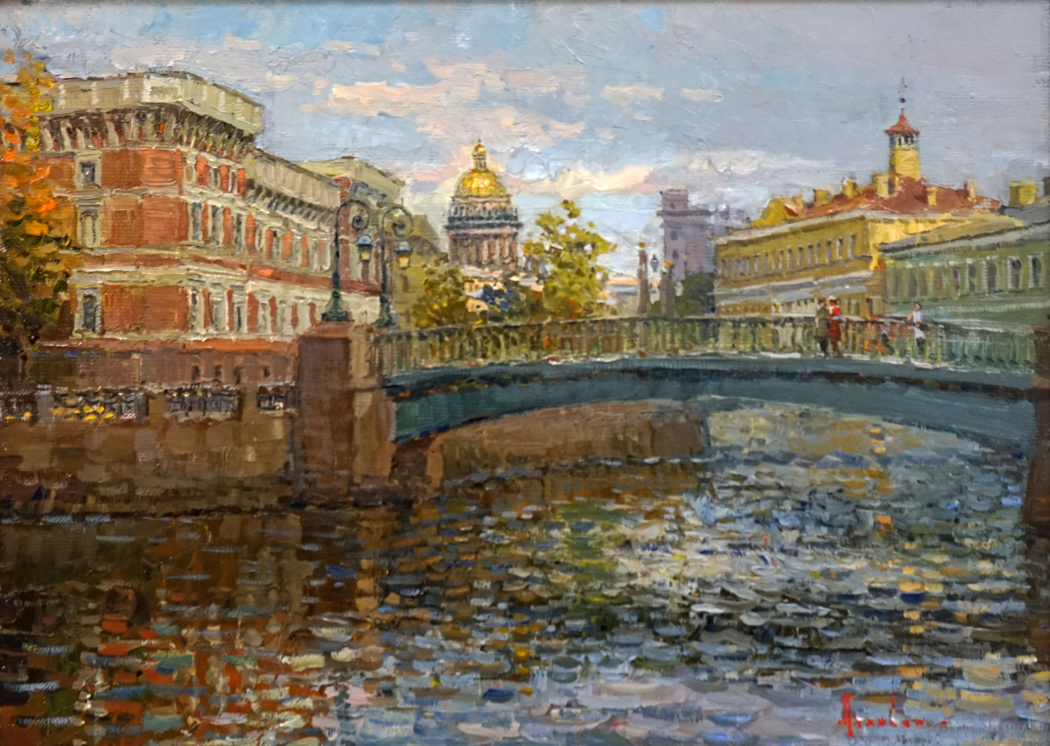 Bridge on the river Moika, Sergei Lyakhovich, Buy the painting Oil