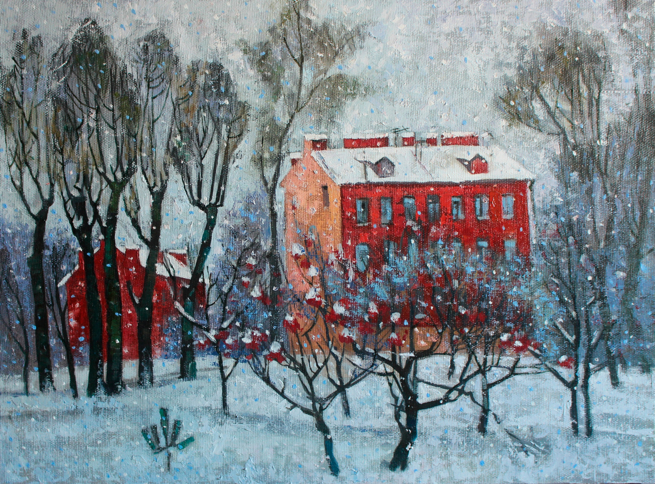 Winter square - 1, Maria Yashina, Buy the painting Oil