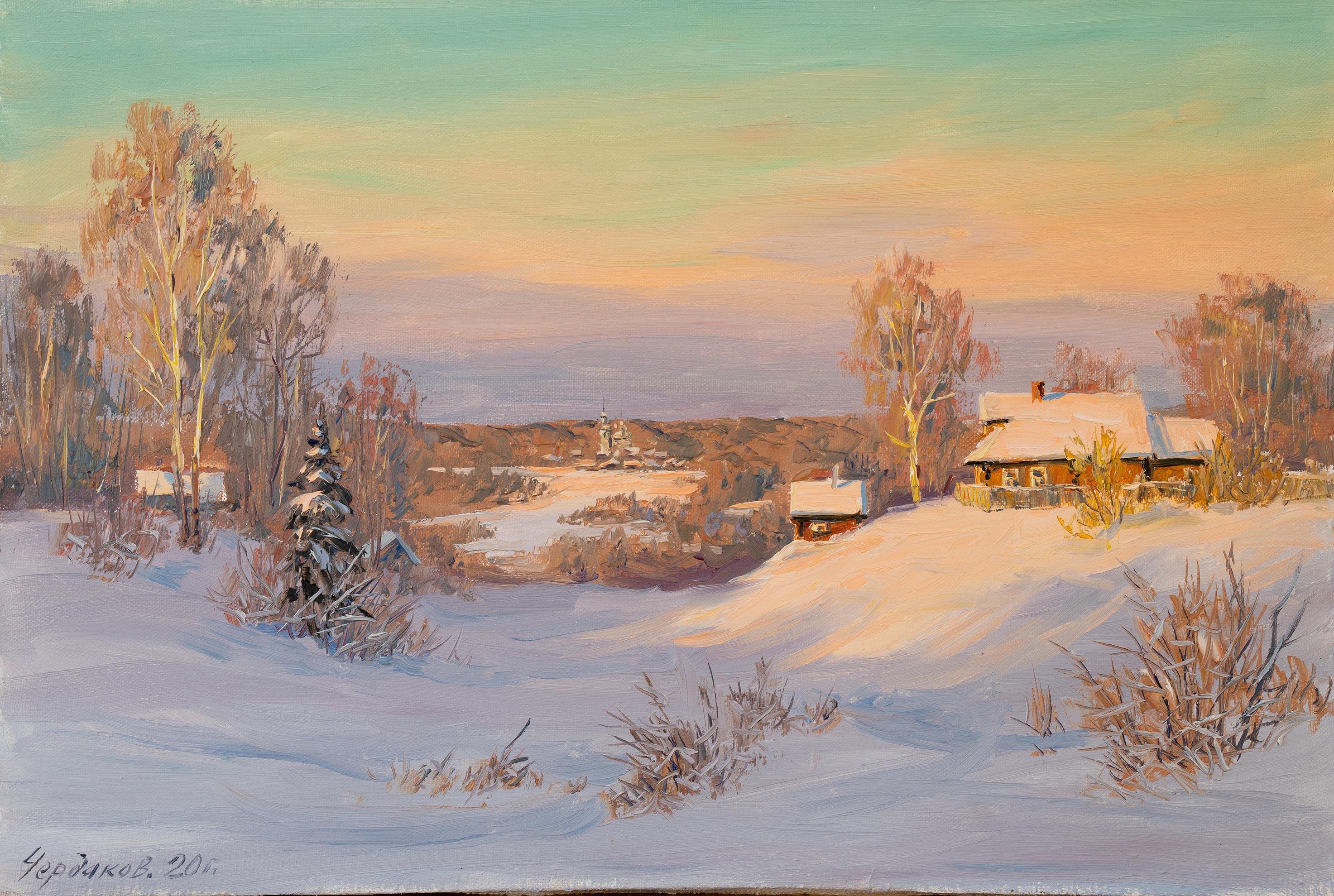 Winter Sketch - 1, Vyacheslav Cherdakov, Buy the painting Oil