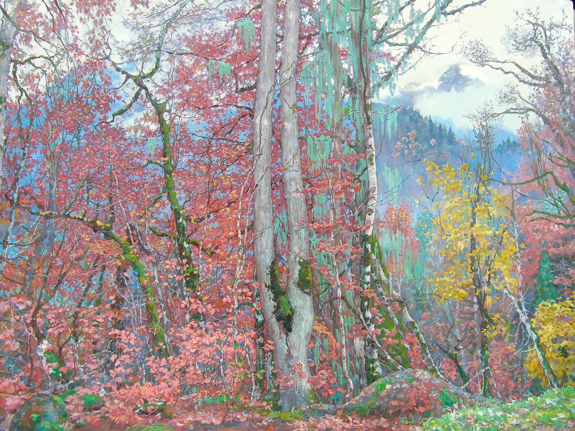 Red Meadow - 1, Nikolay Glukhov, Buy the painting Oil