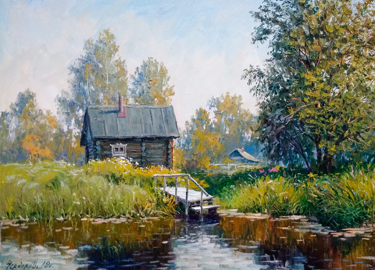 Summer in the Village, Vyacheslav Cherdakov, Buy the painting Oil