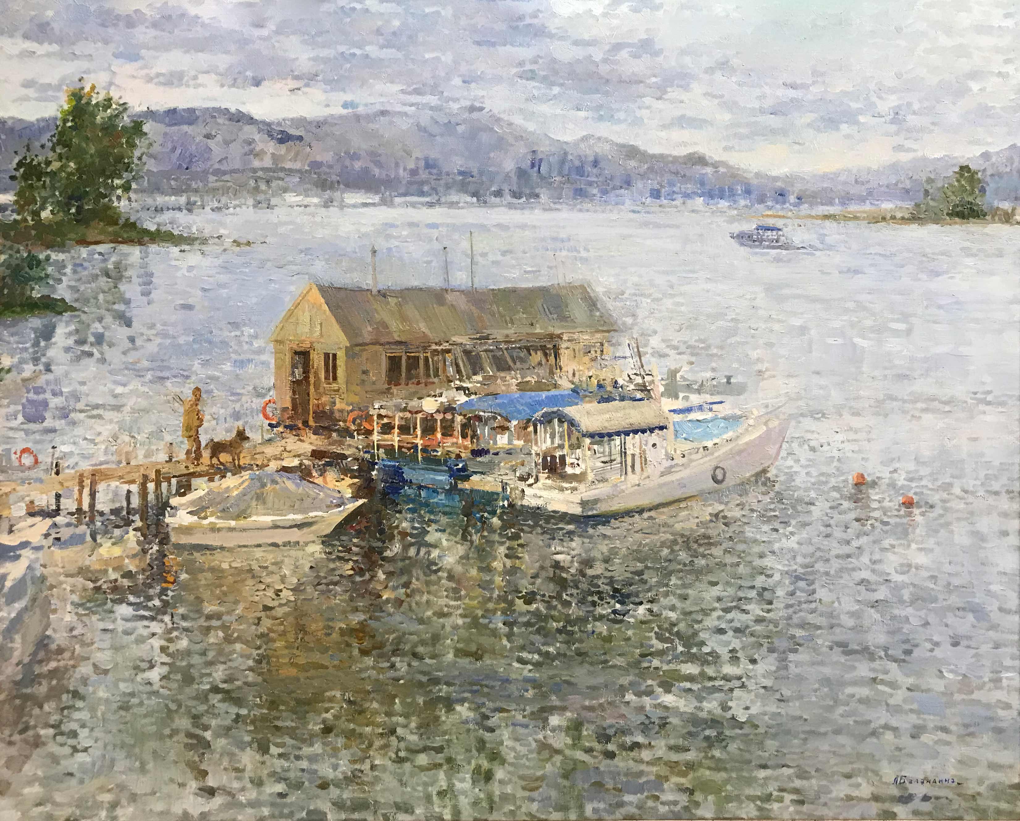 The old pier on the Volga, Lyudmila Balandina, Buy the painting Oil
