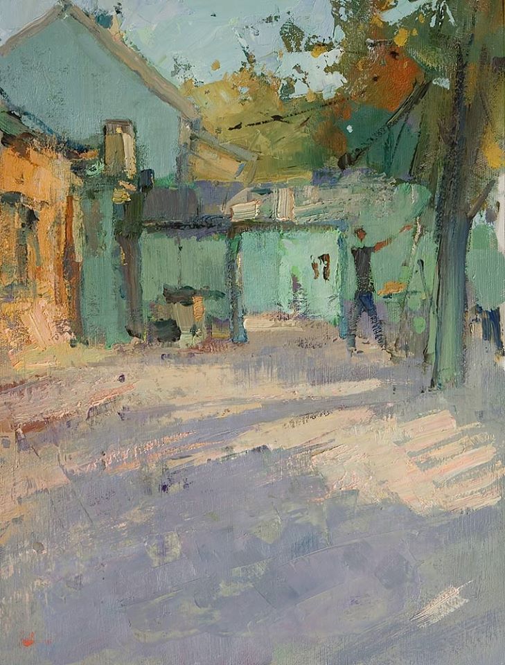 Autumn in the Moscow courtyard - 1, Vyacheslav Korolenkov, Buy the painting Oil