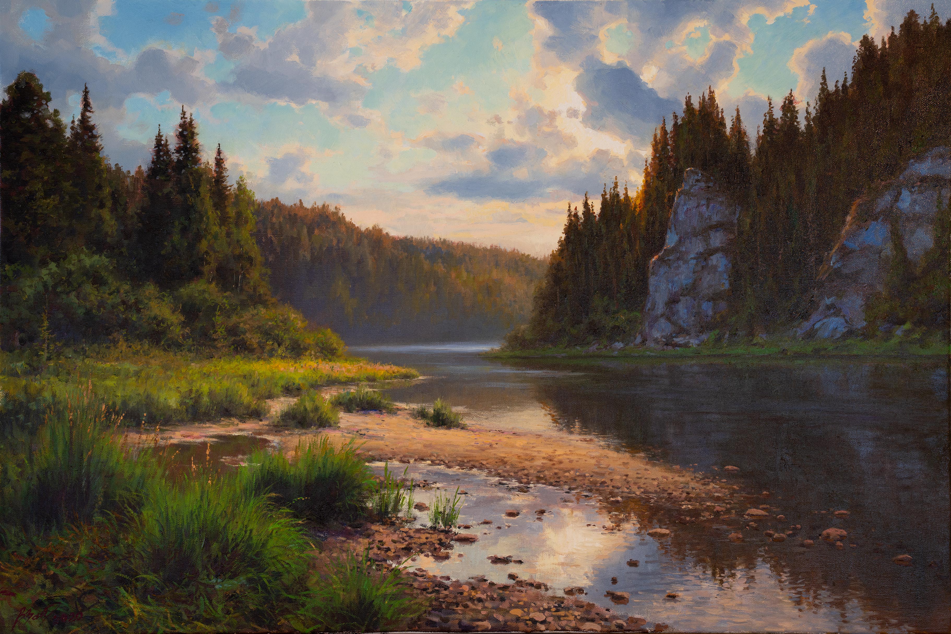 In the evening. The Chusovaya River - 1, Vadim Zainullin, Buy the painting Oil
