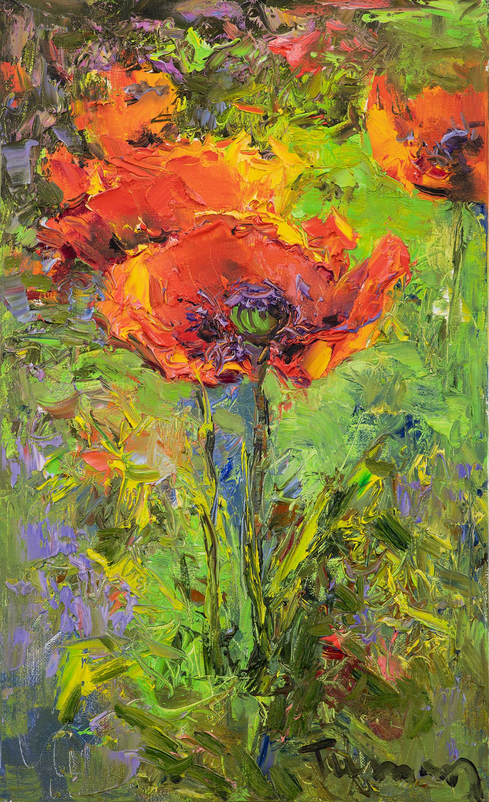 Fire Poppies - 1, Tuman Zhumabaev, Buy the painting Oil