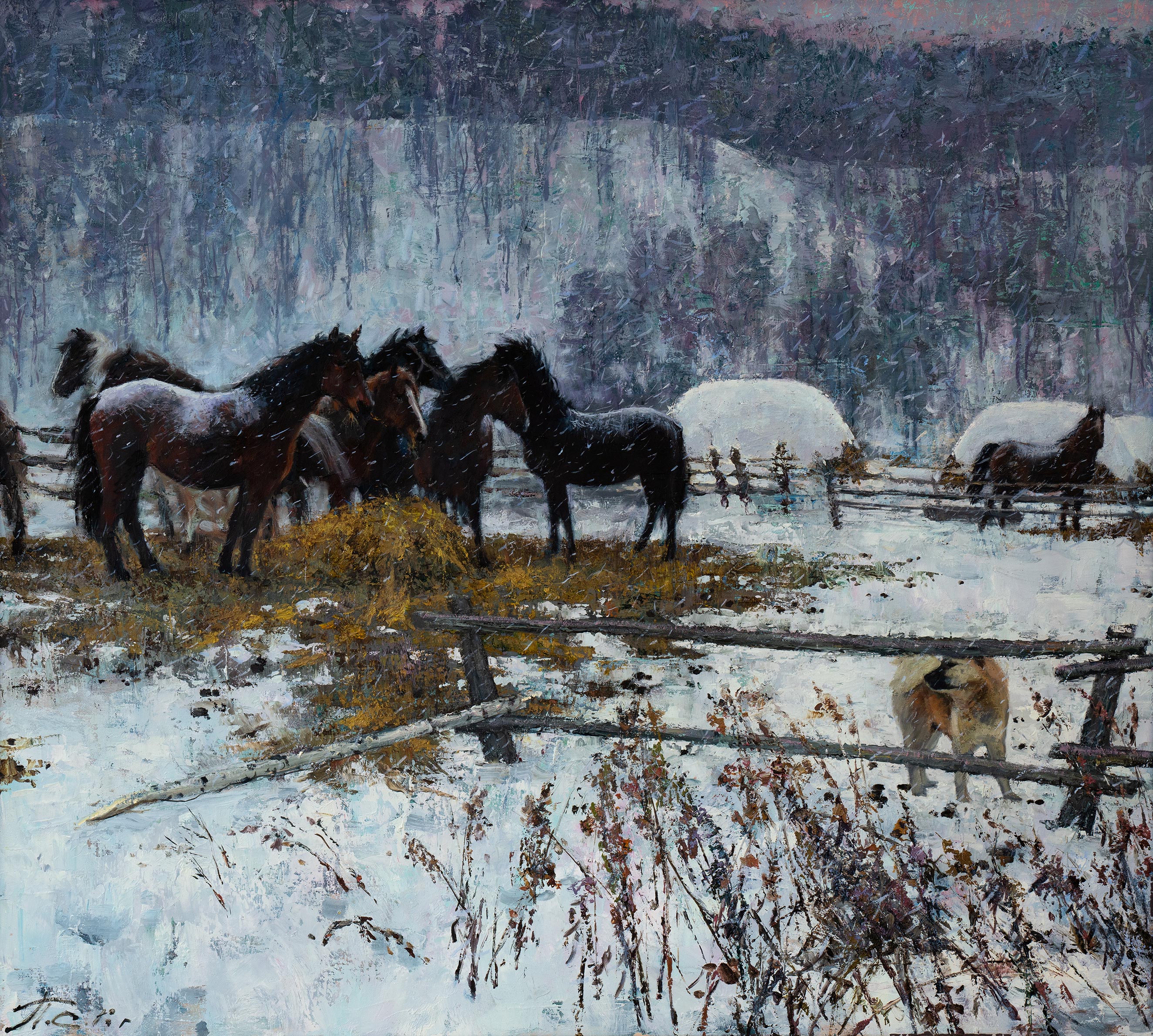 Horses. Nagornoye Village - 1, Sergei Prokhorov, Buy the painting Oil