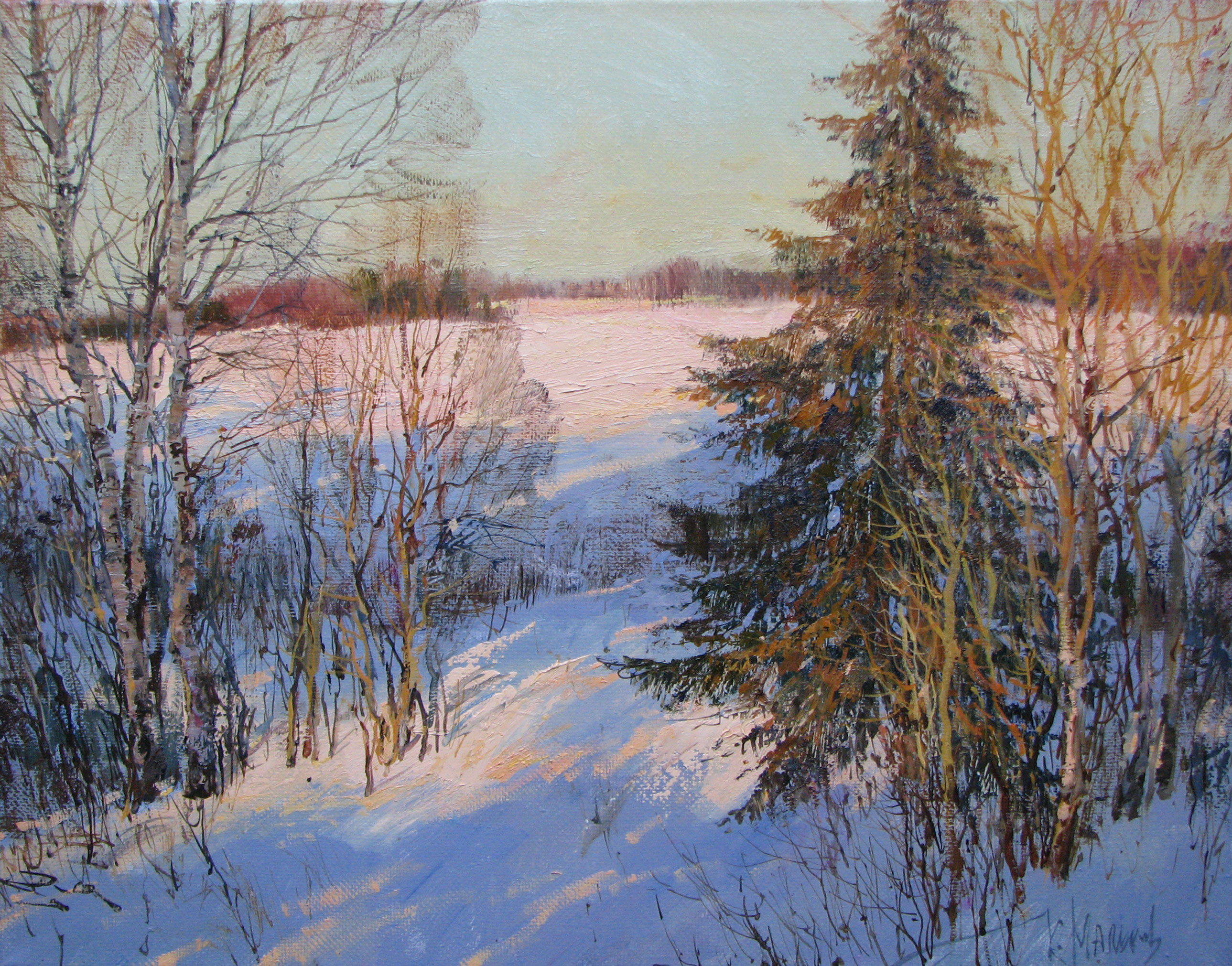 Winter Evening - 1, Kirill Malkov, Buy the painting Oil