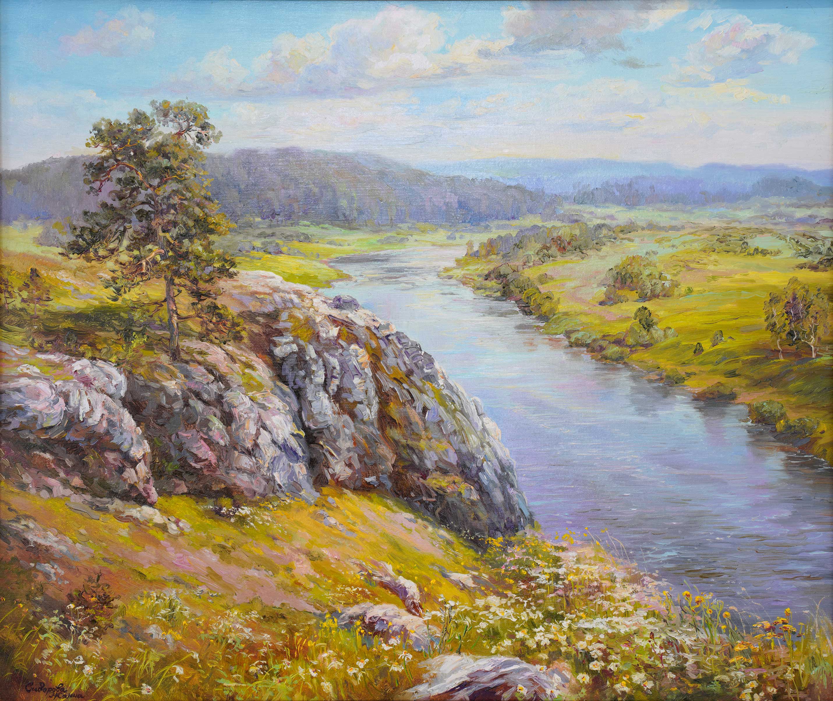 Blooming Summer on Chusovaya River - 1, Zhanna Sidorova, Buy the painting Oil