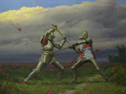 A duel on a field of poppies