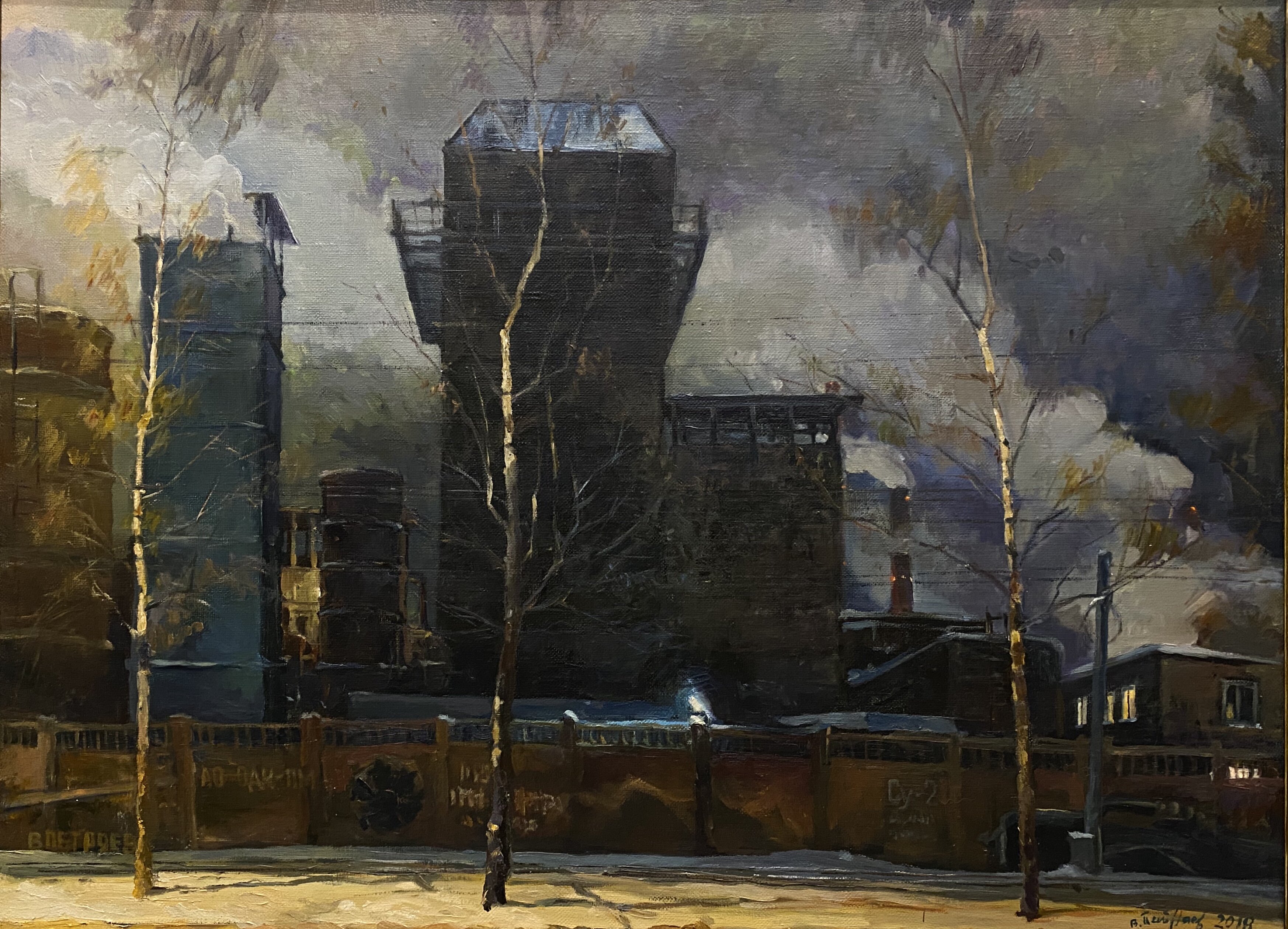 Morning at the Motor Plant - 1, Vyacheslav Petryaev, Buy the painting Oil