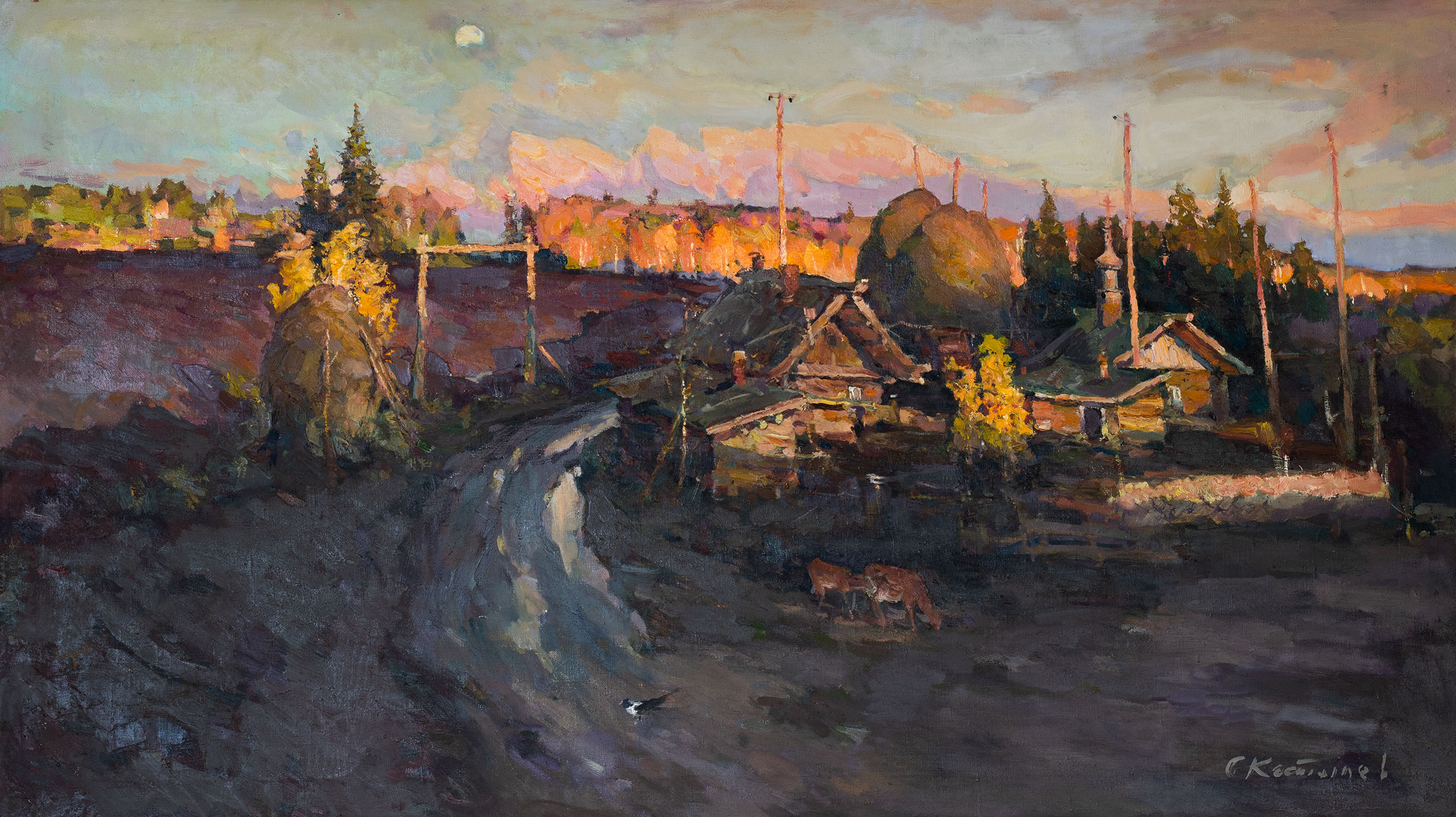 Crimson night - 1, Sergey Kostylev, Buy the painting Oil