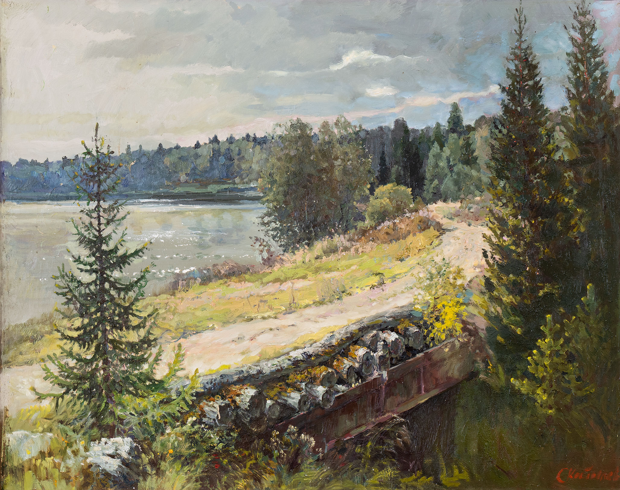 Bridge in Pervomayskoye village - 1, Sergey Kostylev, Buy the painting Oil