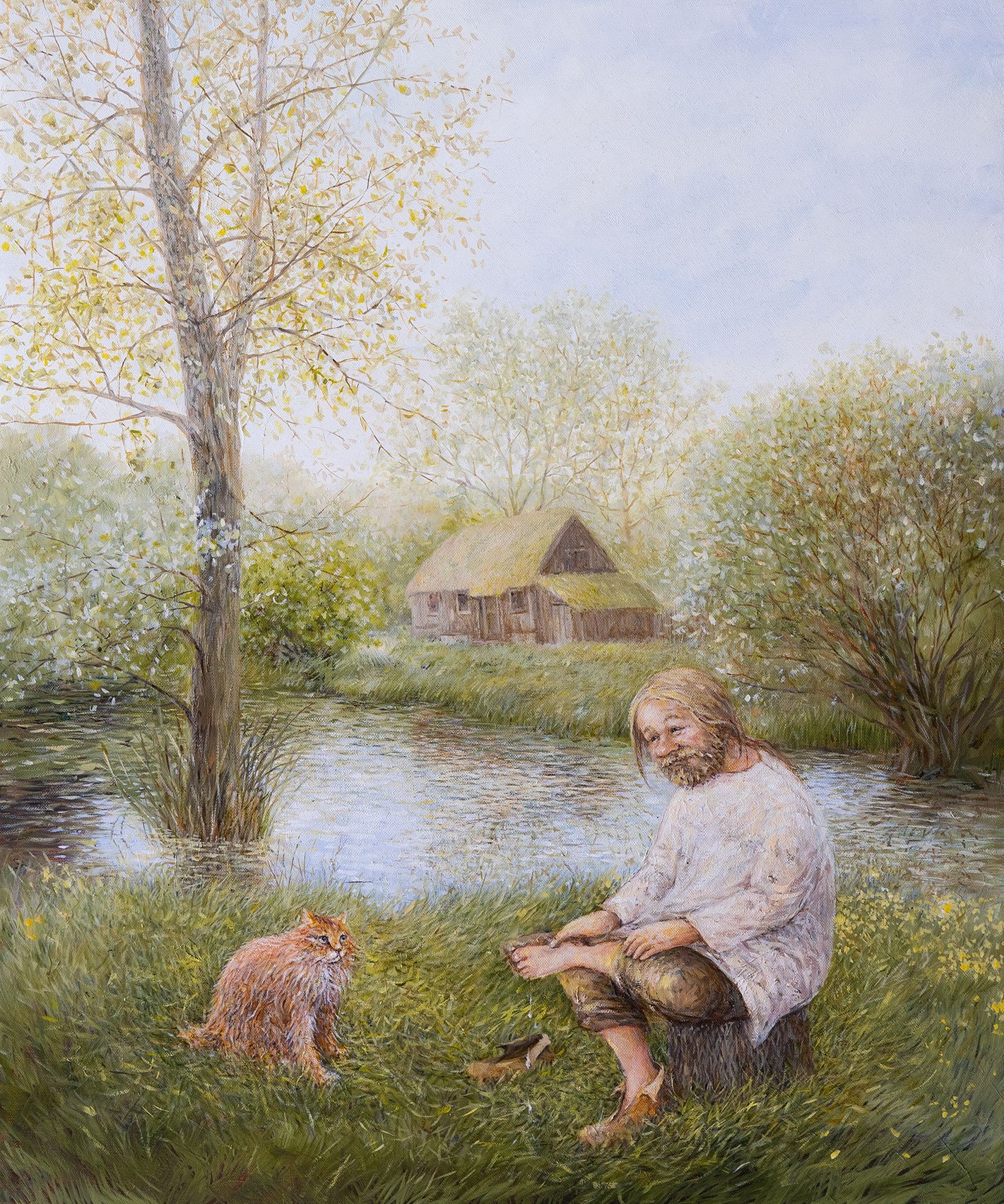 Bathing of the Red Cat - 1, Natalya Govorukhina, Buy the painting Oil