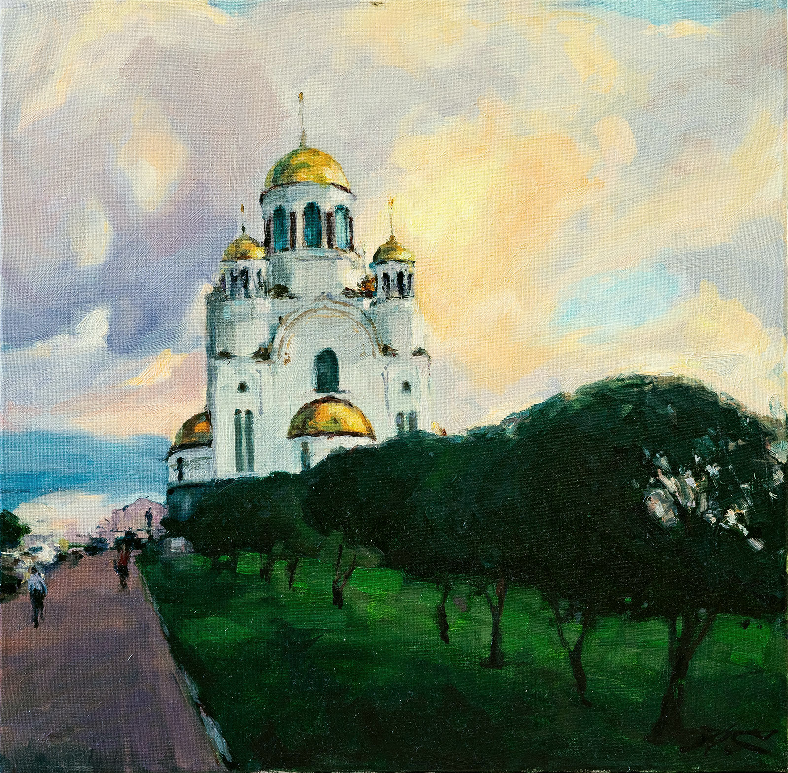 Clouds Above the Church - 1, Sergei Prokhorov, Buy the painting Oil