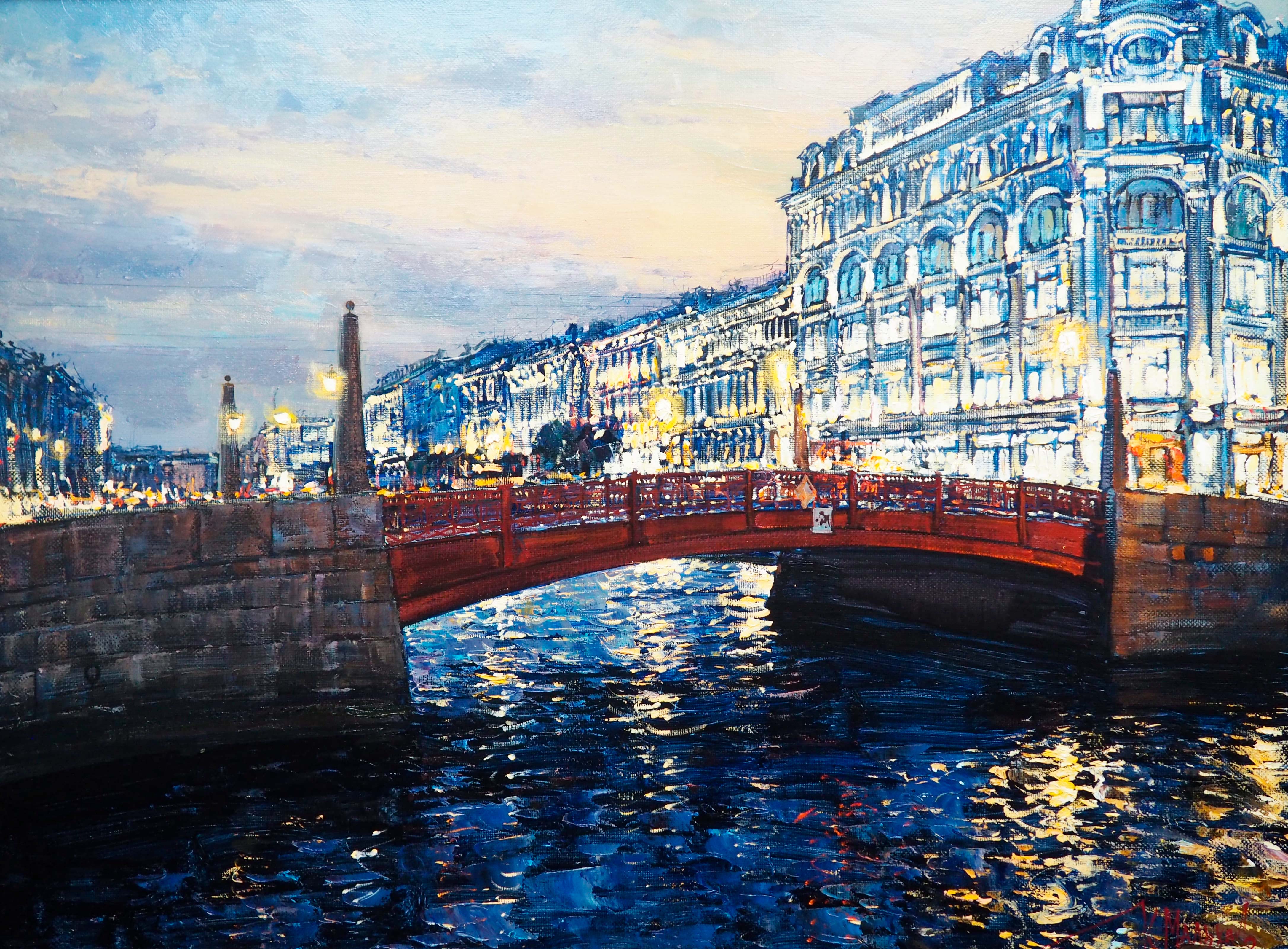 Red Bridge - 1, Kirill Malkov, Buy the painting Oil