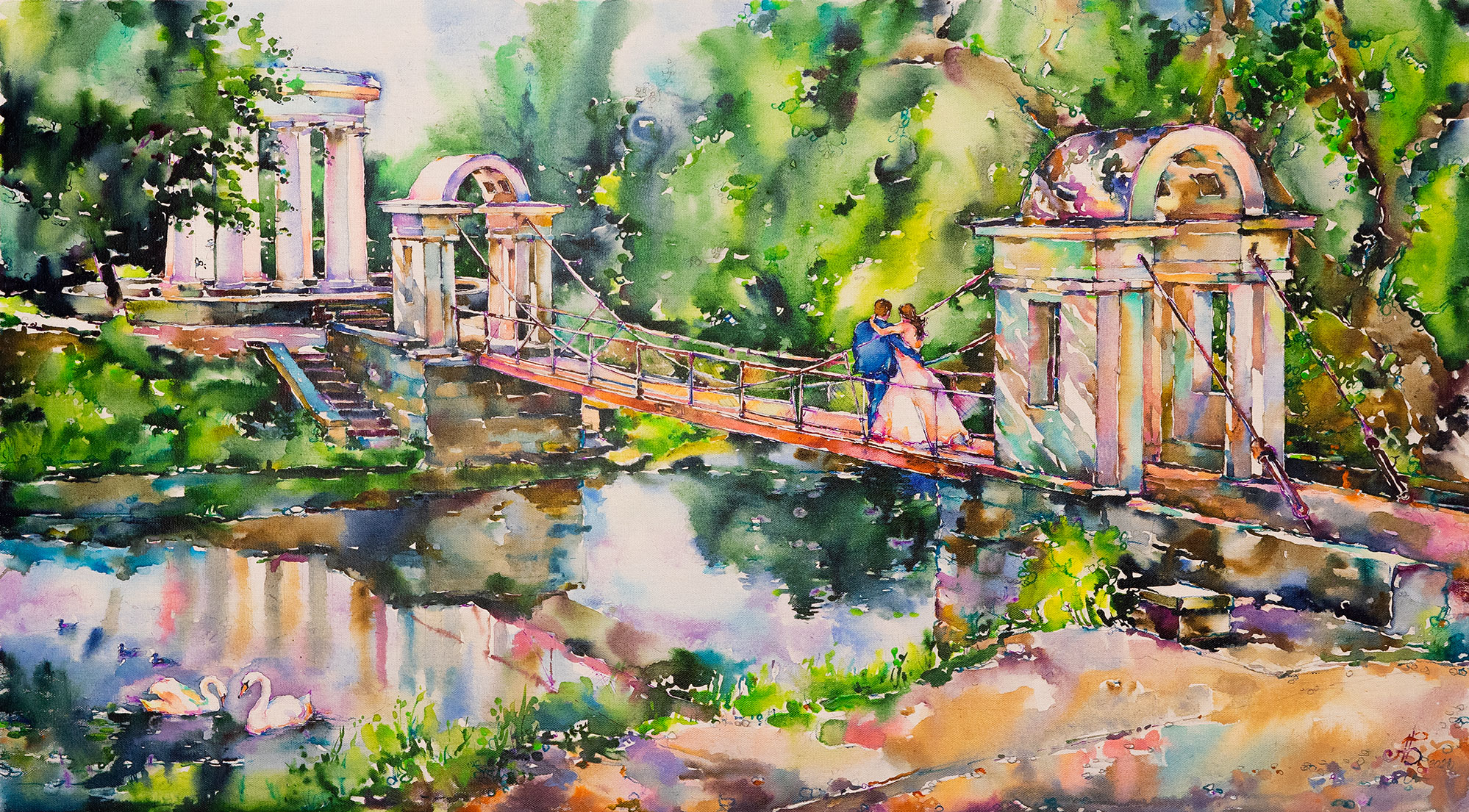 Wedding Summer in Kharitonovsky Garden - 1, Andrey Bichurin, Buy the painting Watercolor
