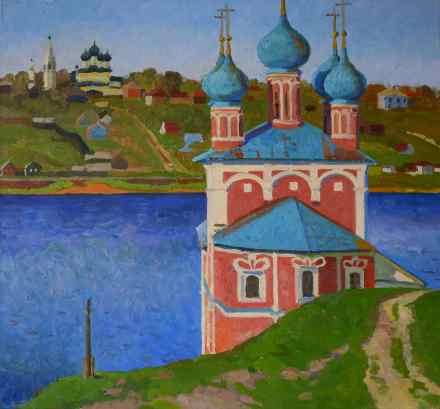 View of Tutaev through Kazan Church