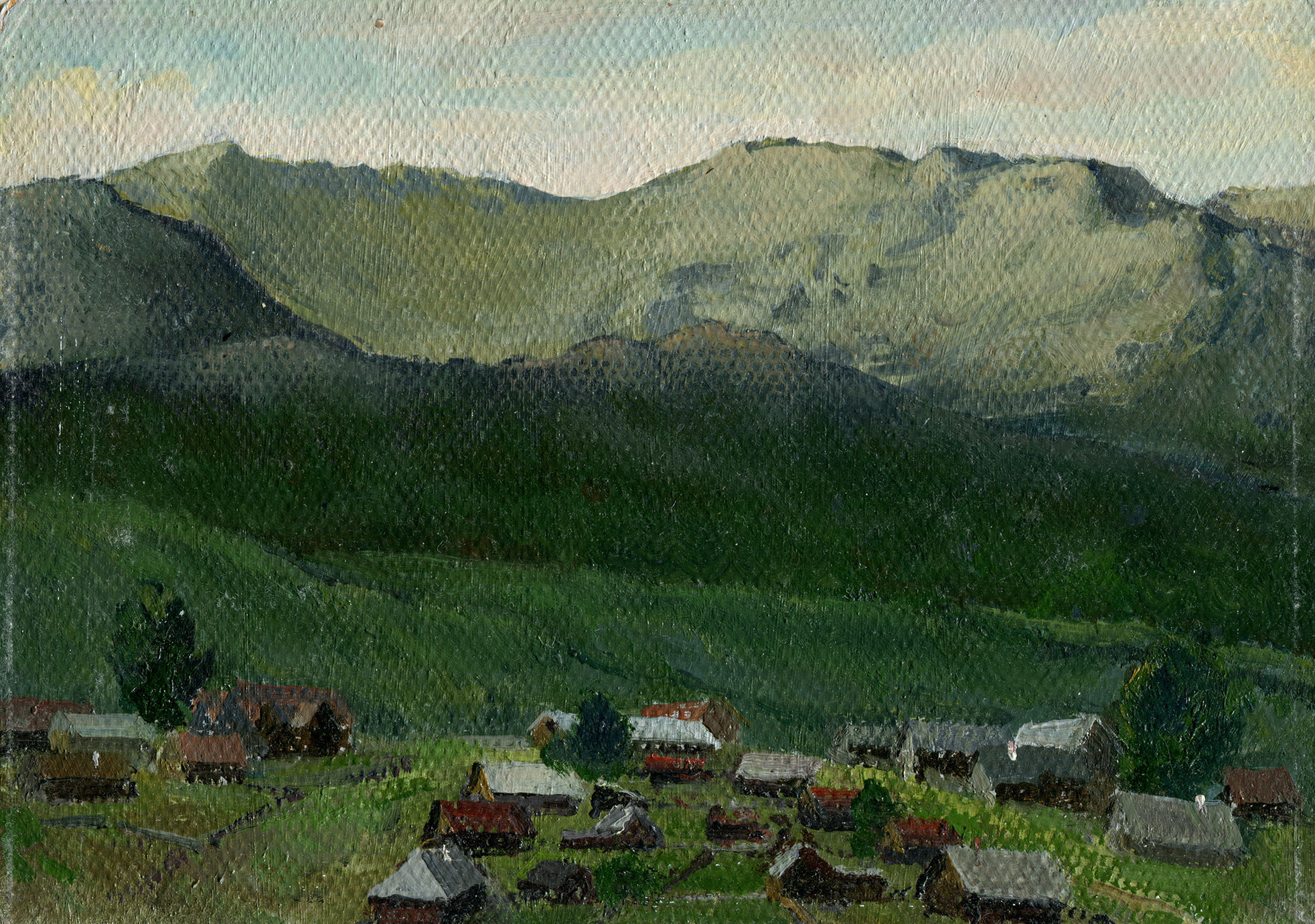 The village of Kyshtym. View of the Konzhakovsky Stone - 1, Valentin Efremov, Buy the painting Oil