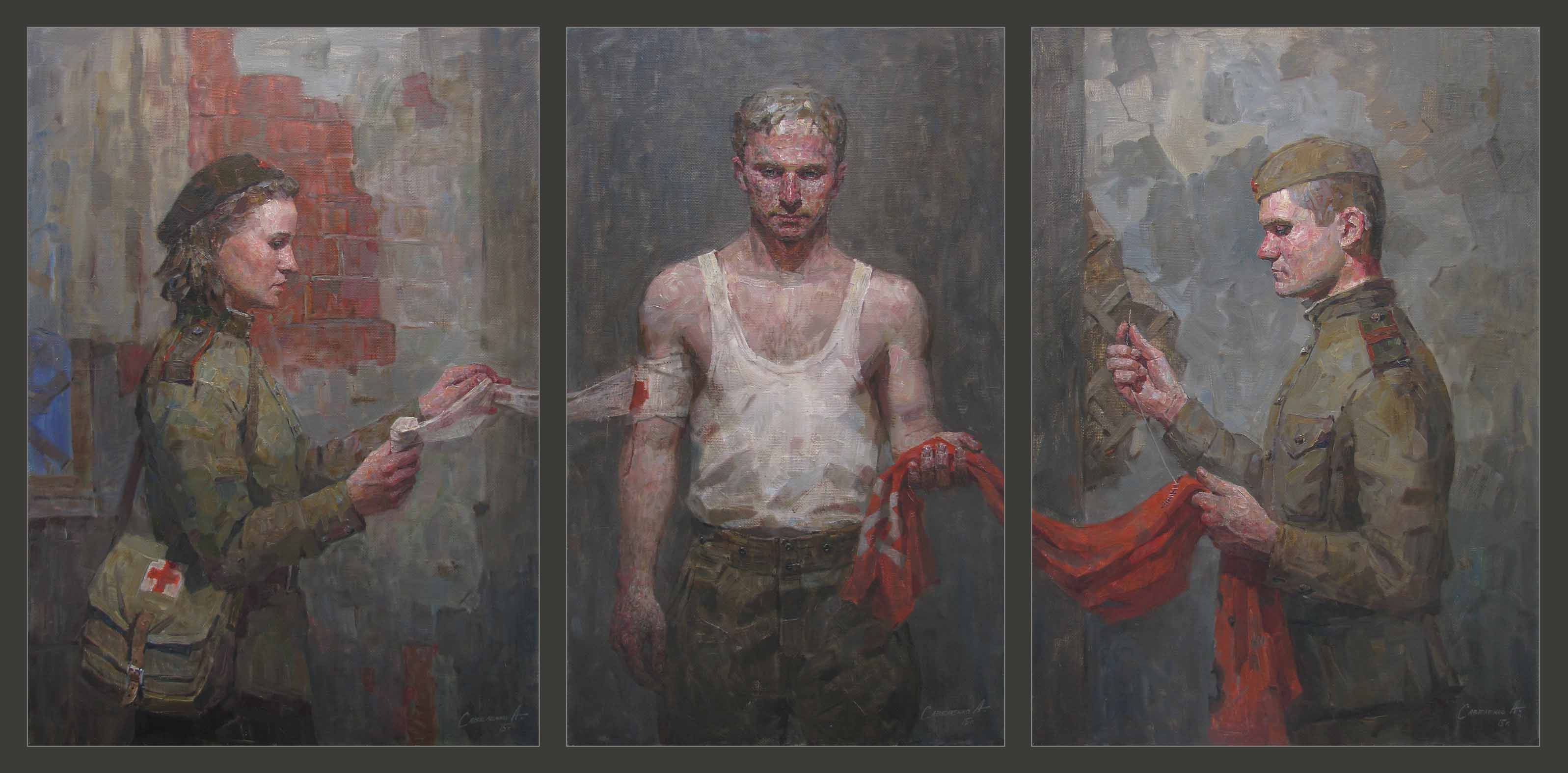 Battle Wounds. Triptych - 1, Alexander Savelenko, Buy the painting Oil