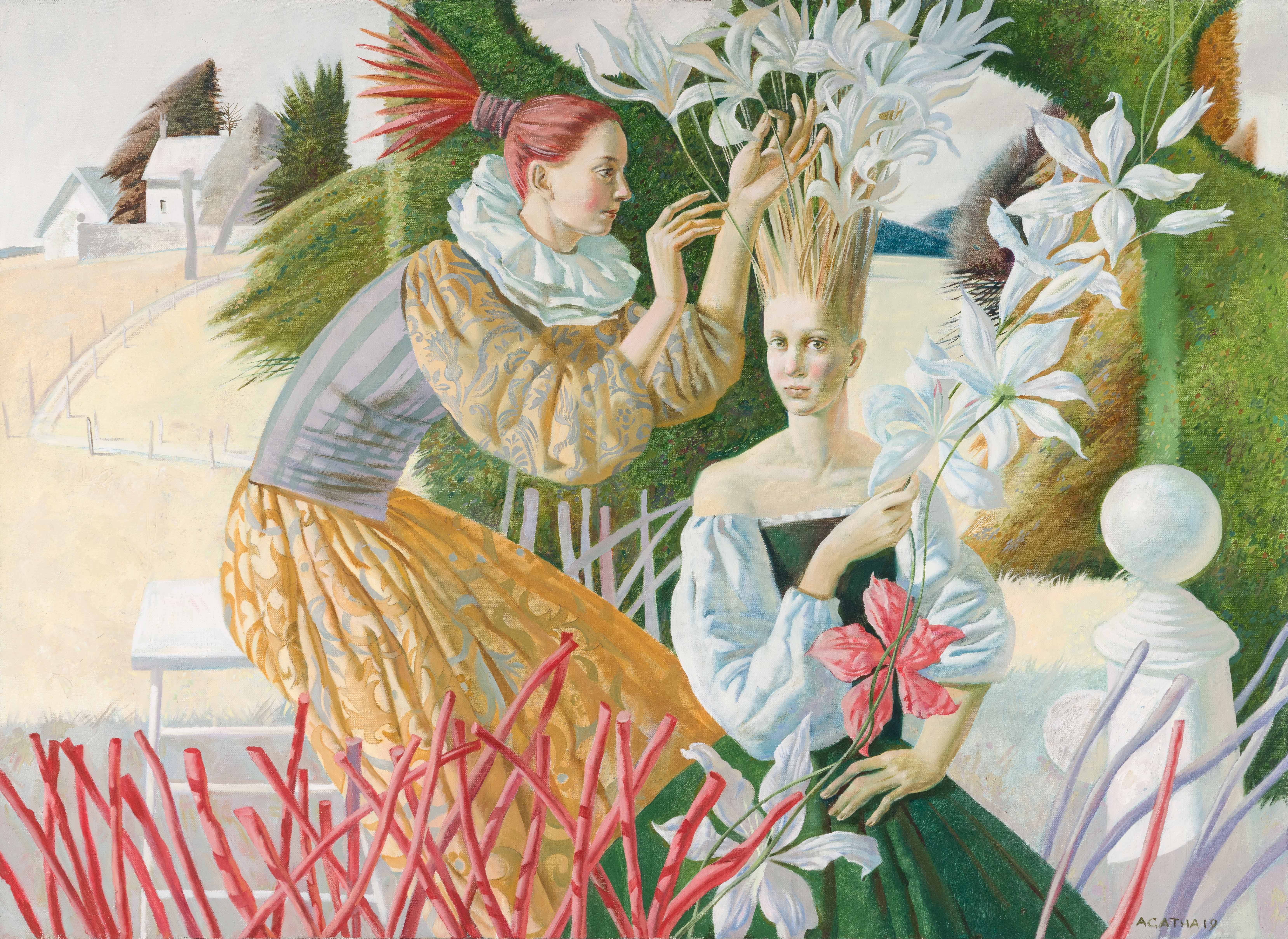 In the Garden. Hairstyling - 1, Agatha Belaya , Buy the painting Oil
