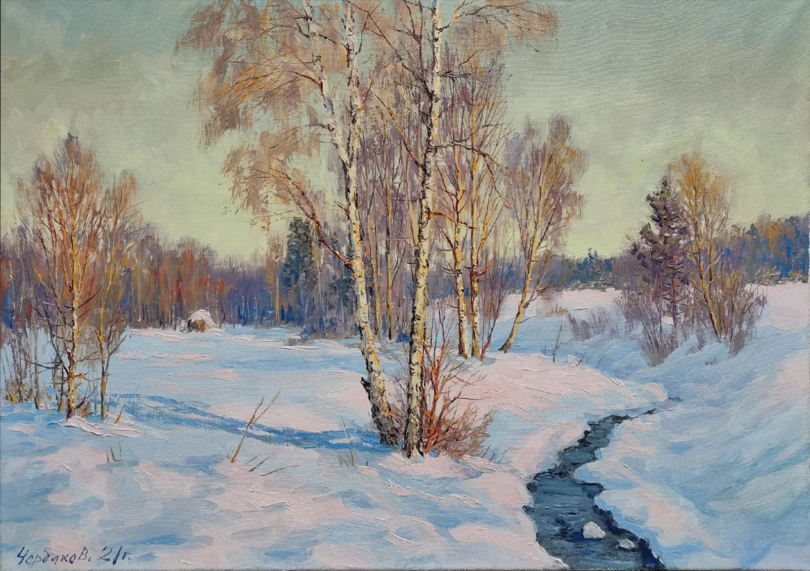 Winter Landscape - 1, Vyacheslav Cherdakov, Buy the painting Oil