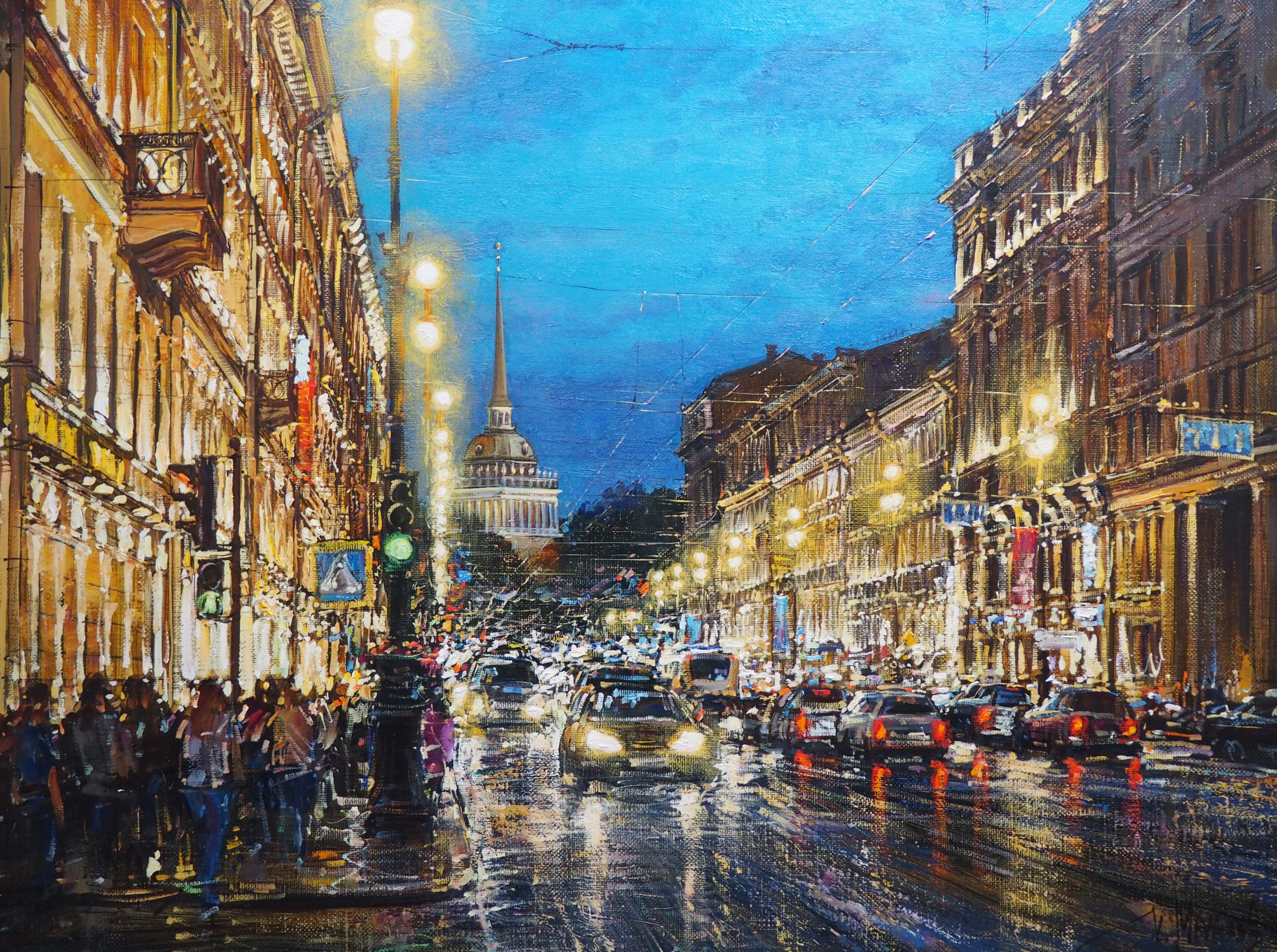 Evening on Nevsky - 1, Kirill Malkov, Buy the painting Oil