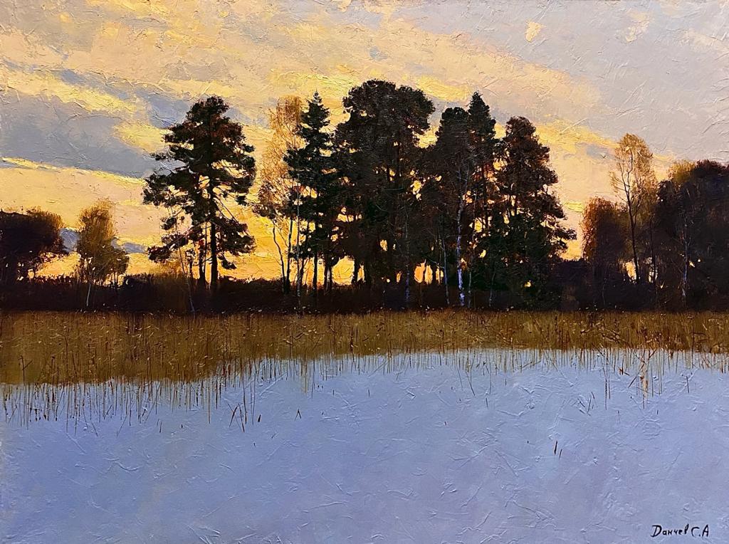 Winter Sunset - 1, Sergey Danchev, Buy the painting Oil