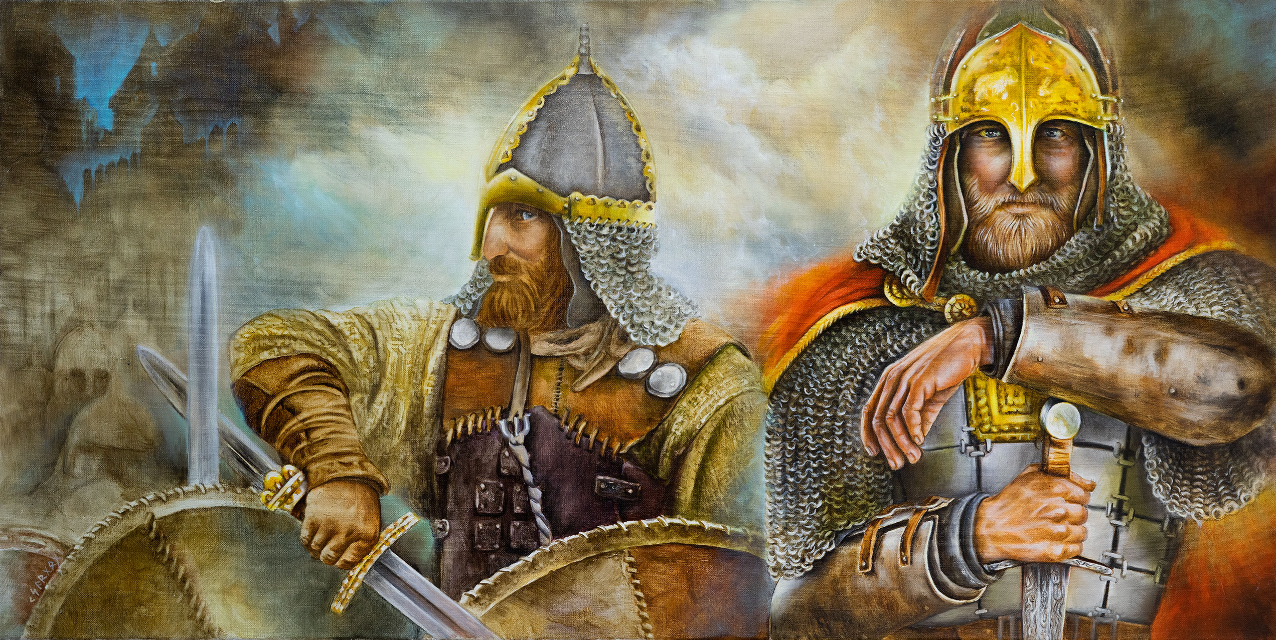 The King Igor Stary and governor Sveneld. Tribute  - 1, , Buy the painting Oil