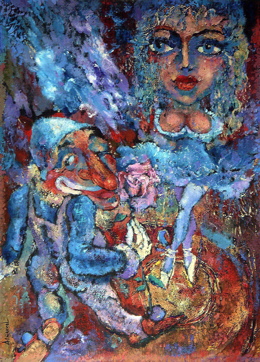 Harlequin and Dancer - 1, Alexander Astankov, Buy the painting Mixed media
